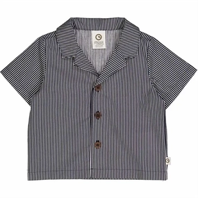 Timeless elegance M??sli Balsam Cream/Night Blue Poplin Stripe Shirt