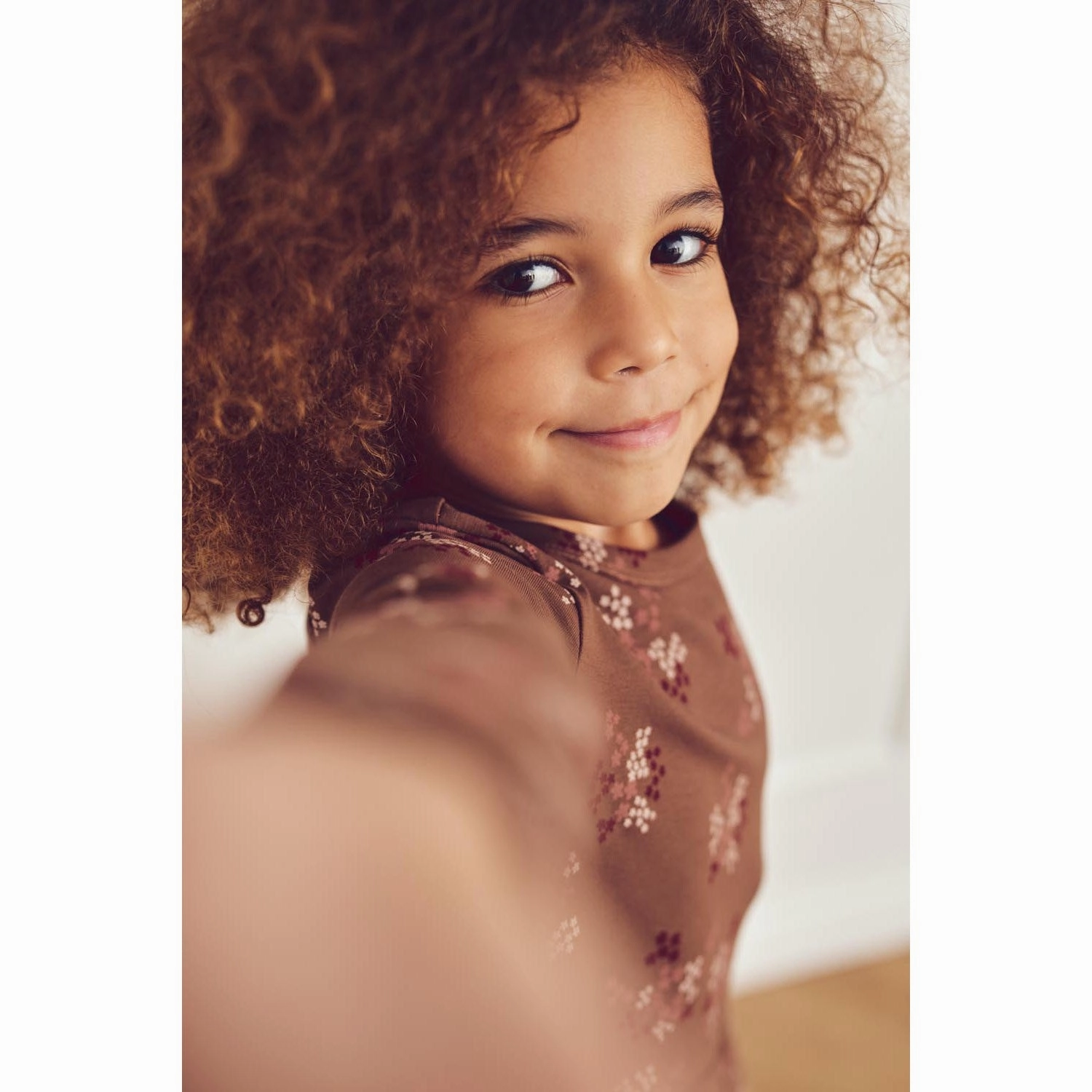 M??sli Bark/ Cabernet/ Nightingale Flora Swing Dress London Edge Flattering Design