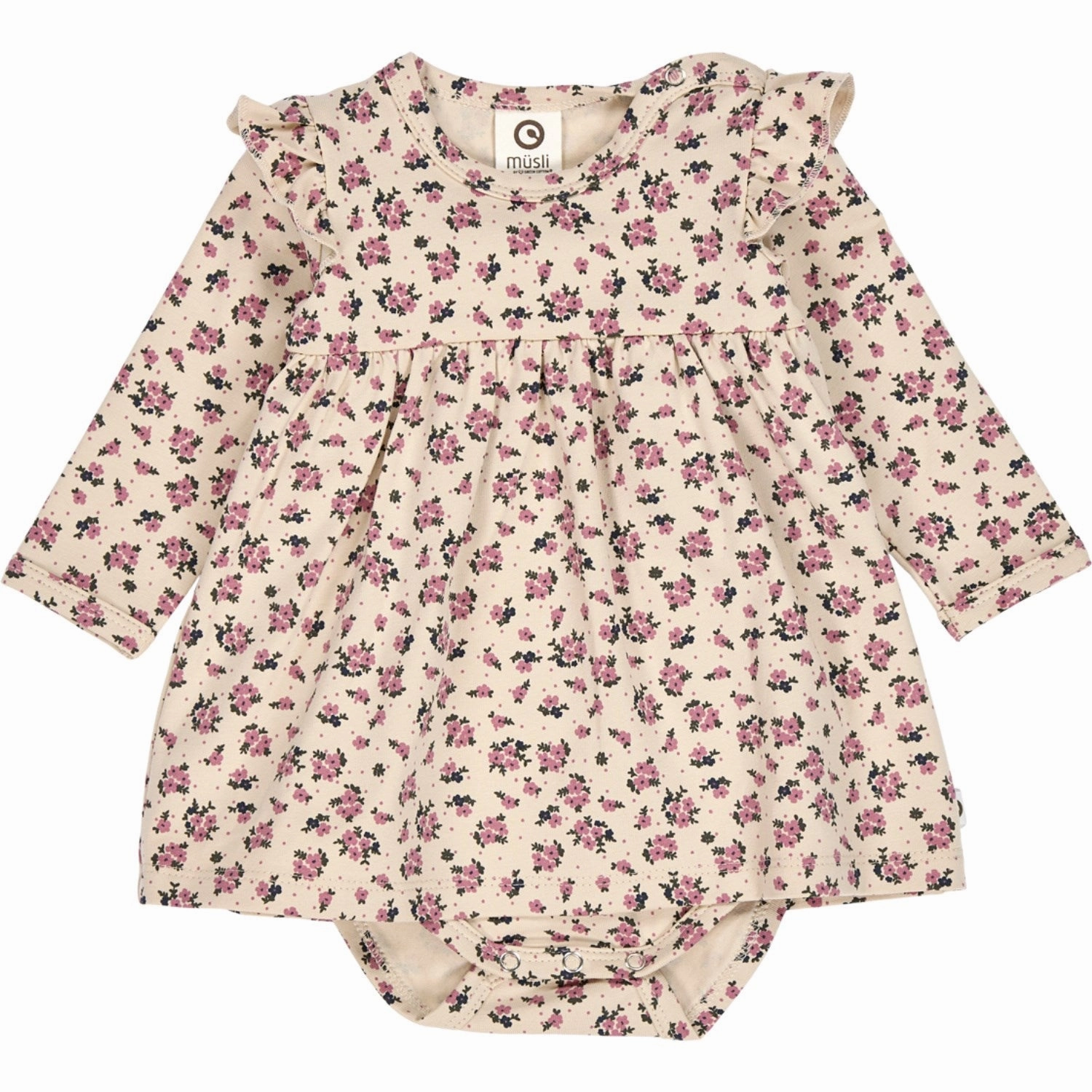 Modern Motion V Neckline M??sli Oak/ Nostalgia Rose/ Deep Green Zinna L/S Dress Body