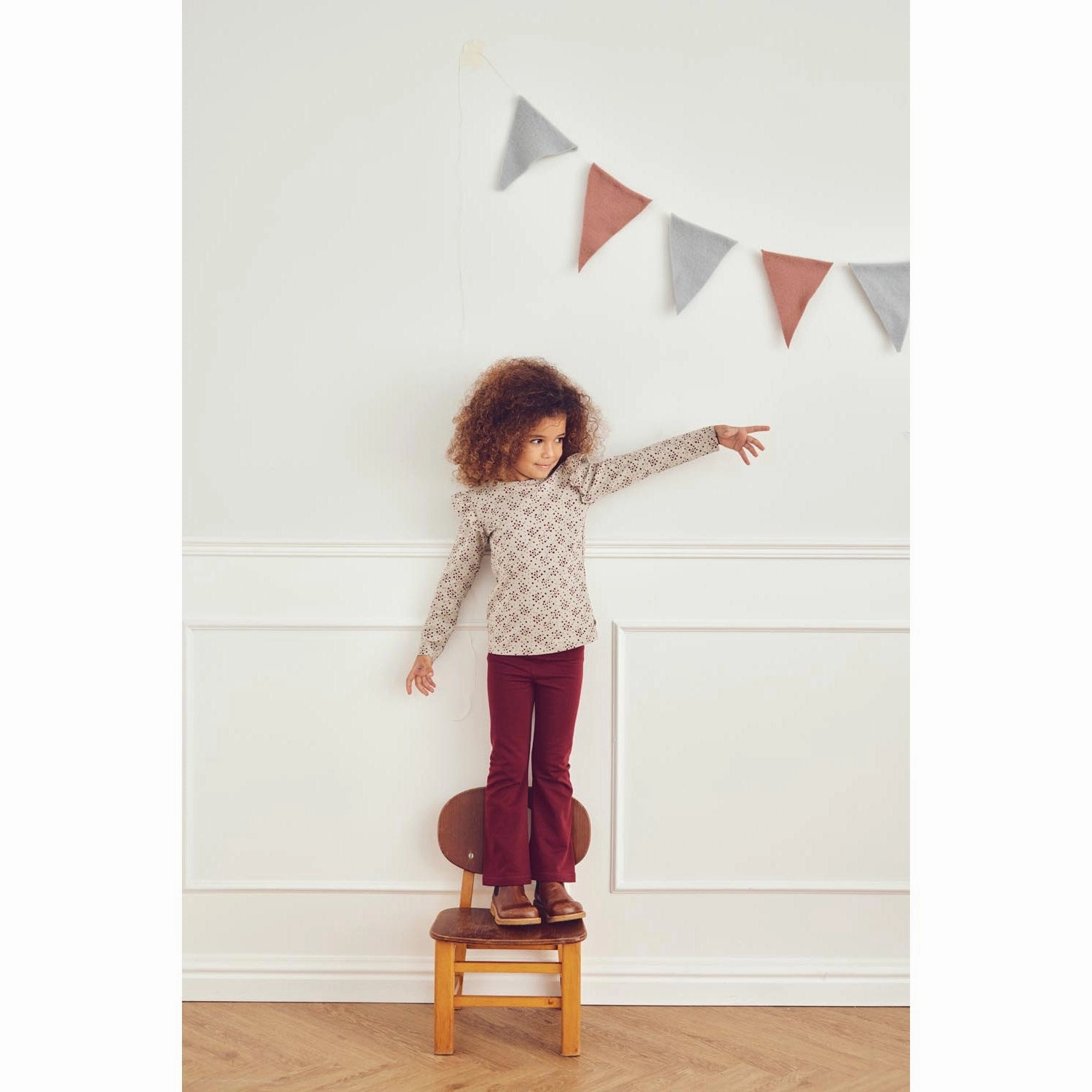 M??sli Soft Green/ Cabernet Love Frill Tee L/S Summer Fashion