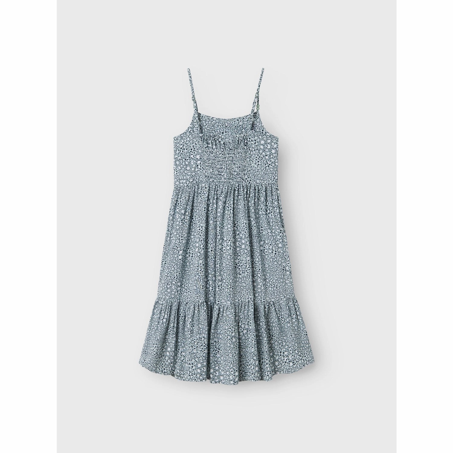 Name It Aqua Gray Leo Jilli Strap Midi Dress Fashionable Look Trend Focused