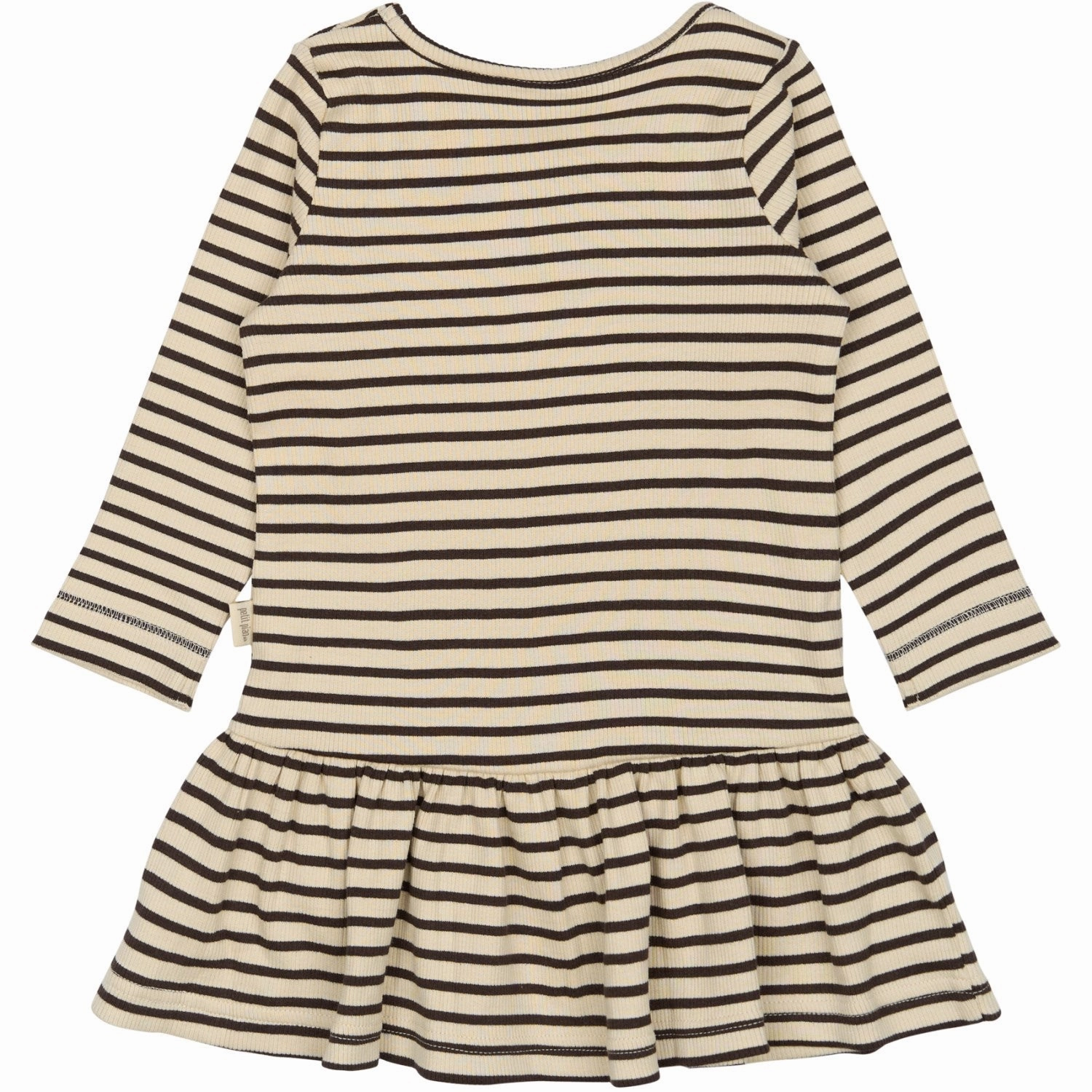 StretchableKnit Movement Friendly Petit Piao Coffee Bean/off White Dress L/S Modal Striped