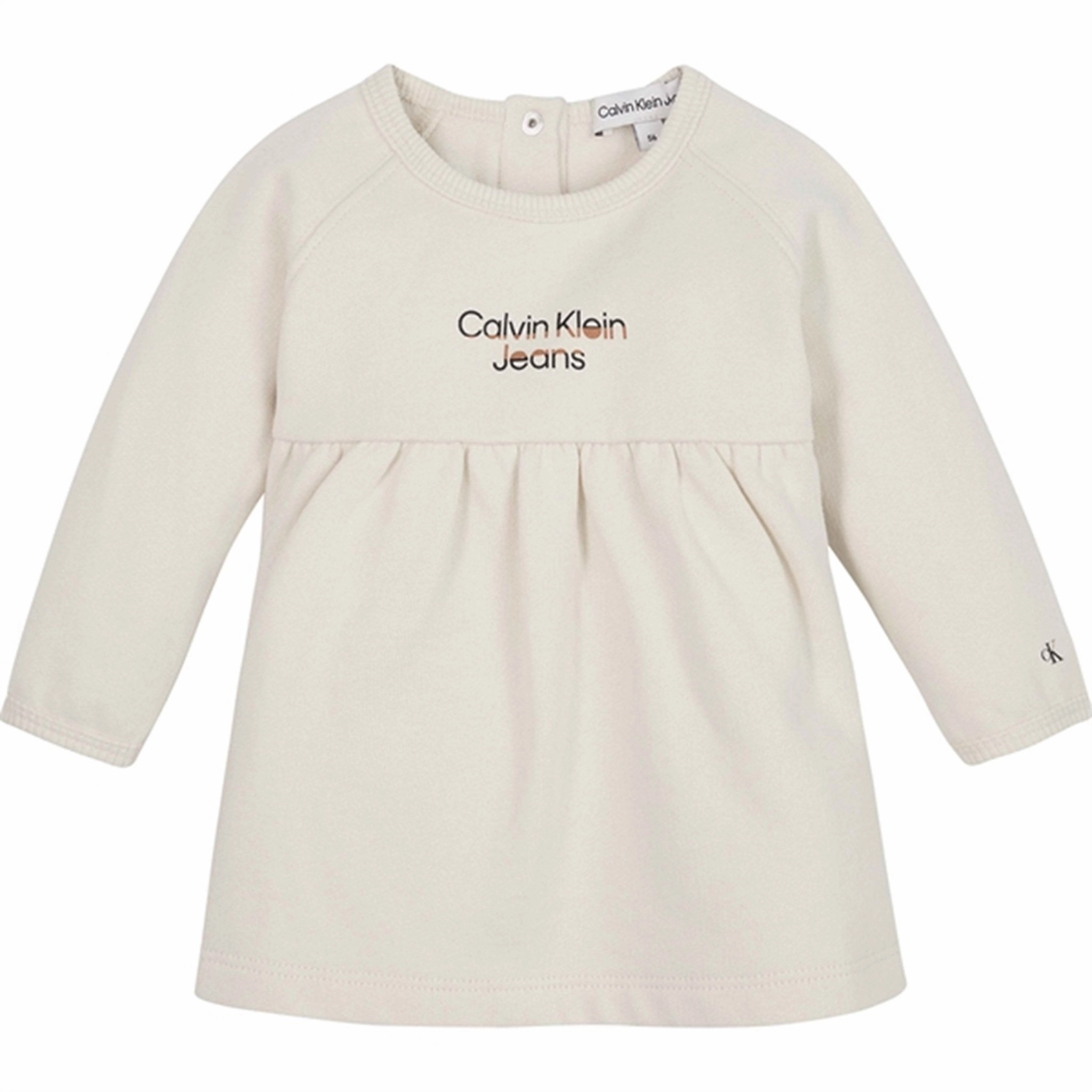 Light Sheen Chic Everyday Wear Calvin Klein Hero Logo Fleece Dress Whitecap Gray