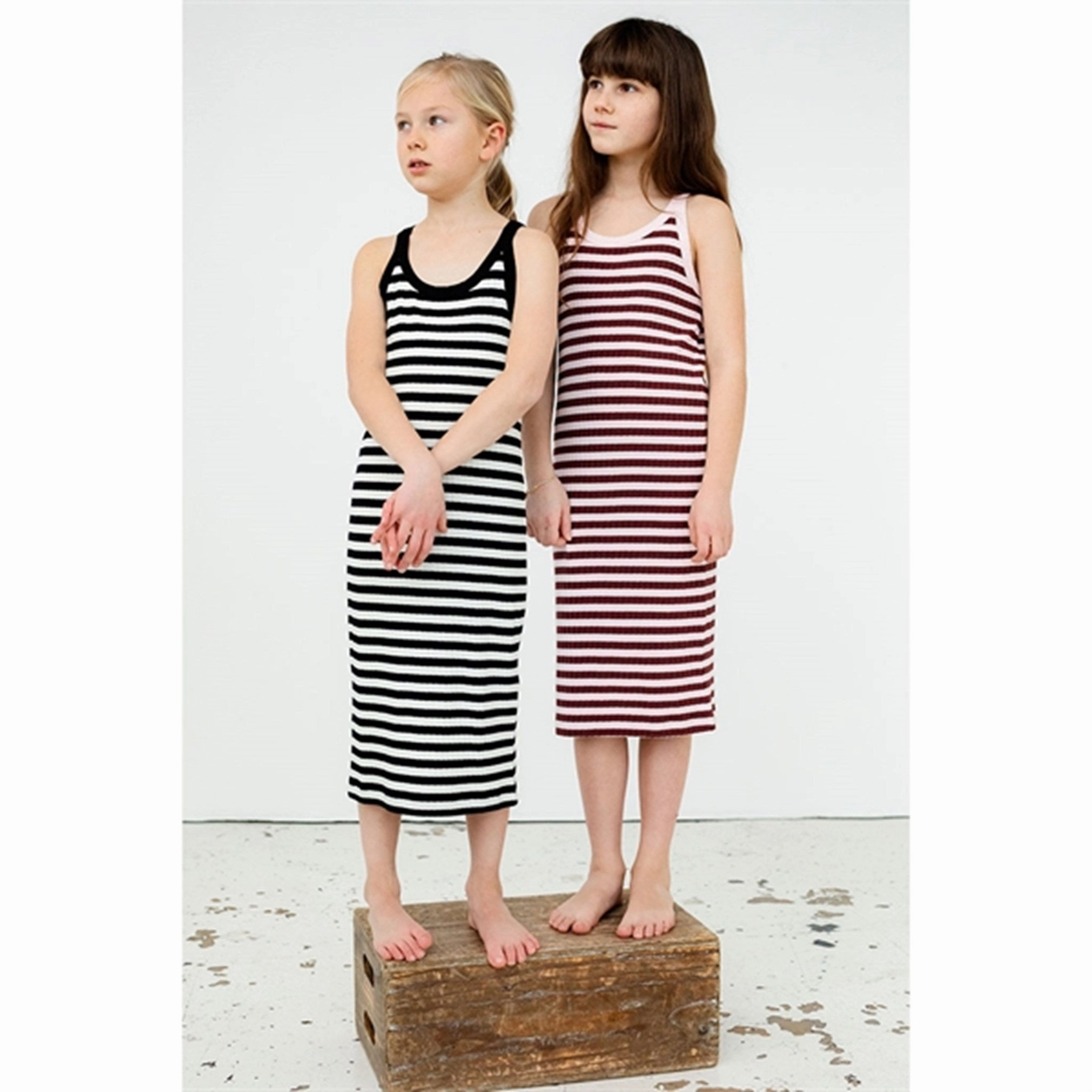 Neutral Finish Mads N?rgaard 5x5 Classic Stripe Carnile Dress Blushing Bride/Hot Chocolate