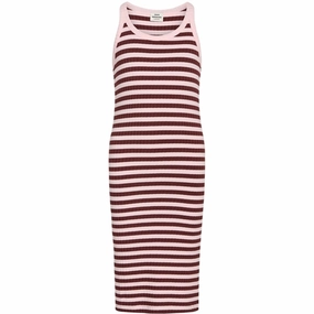 Mads N?rgaard 5x5 Classic Stripe Carnile Dress Blushing Bride/Hot Chocolate Relaxed Comfort Soft Air