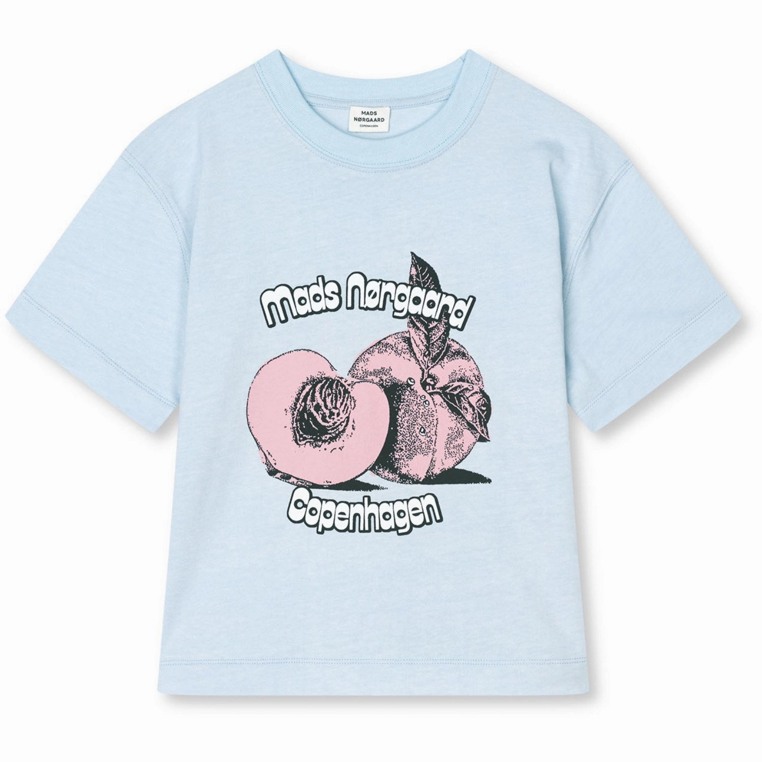 Mads N?rgaard Ballad Blue Dry Single Tristi Tee Minimal Outfit Garment Washed Texture