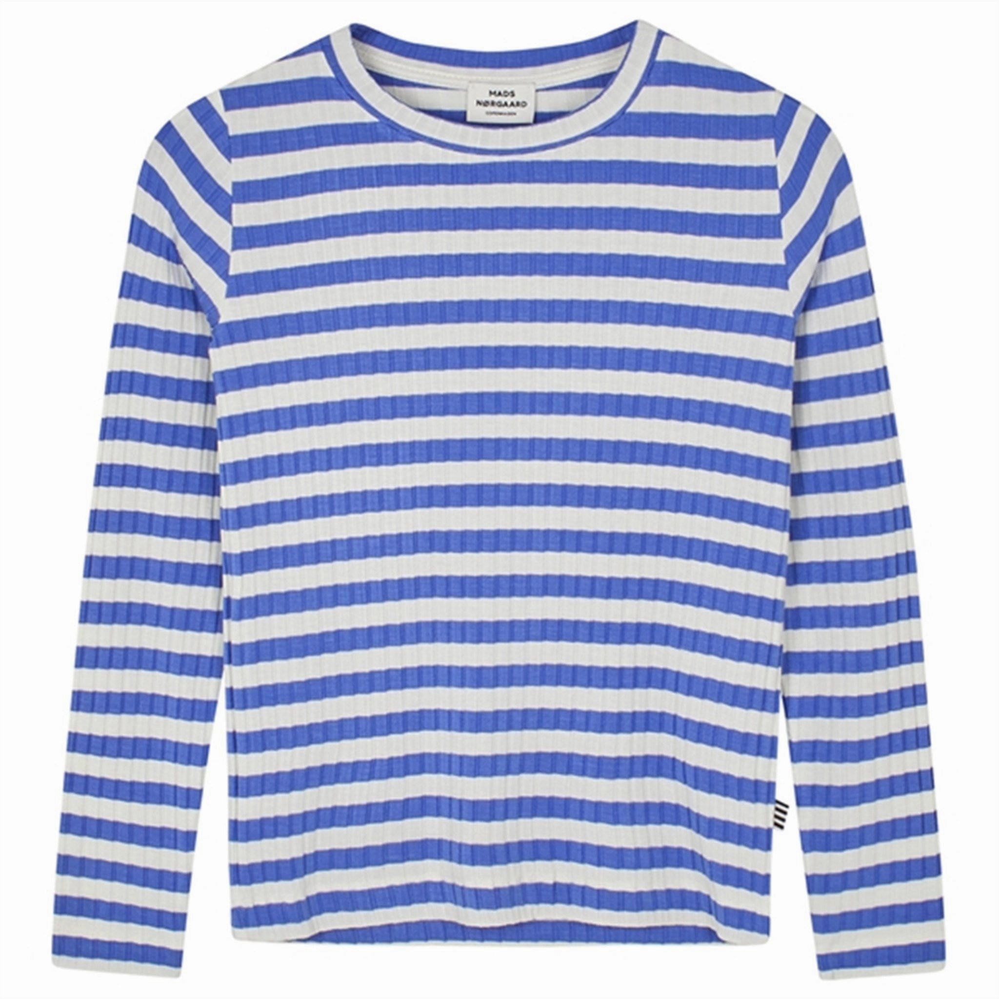 Mads N?rgaard Classic Stripe Talika Blouse Forever Blue/Vanilla Ice Urban Fashion V-neck style