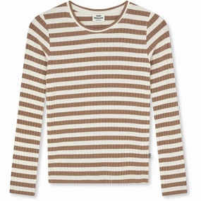 Mads N?rgaard Classic Stripe Talika Blouse Tiger's Eye/Vanilla Ice UV Protection Lightweight Construction