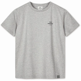 ComfortOptimizedConstruction Layered Comfort Mads N?rgaard Light Grey Melange Printed Tee Thorlino Tee