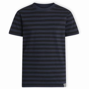 Breathable fabric Mads N?rgaard Navy/Black Organic Midi Thorlino Tee Fav