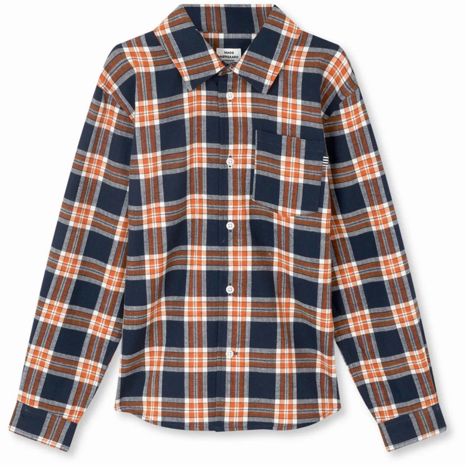 Breathable Material Mads N?rgaard Parisian Night/Orange Clown Fi Check Flannel Svano Shirt