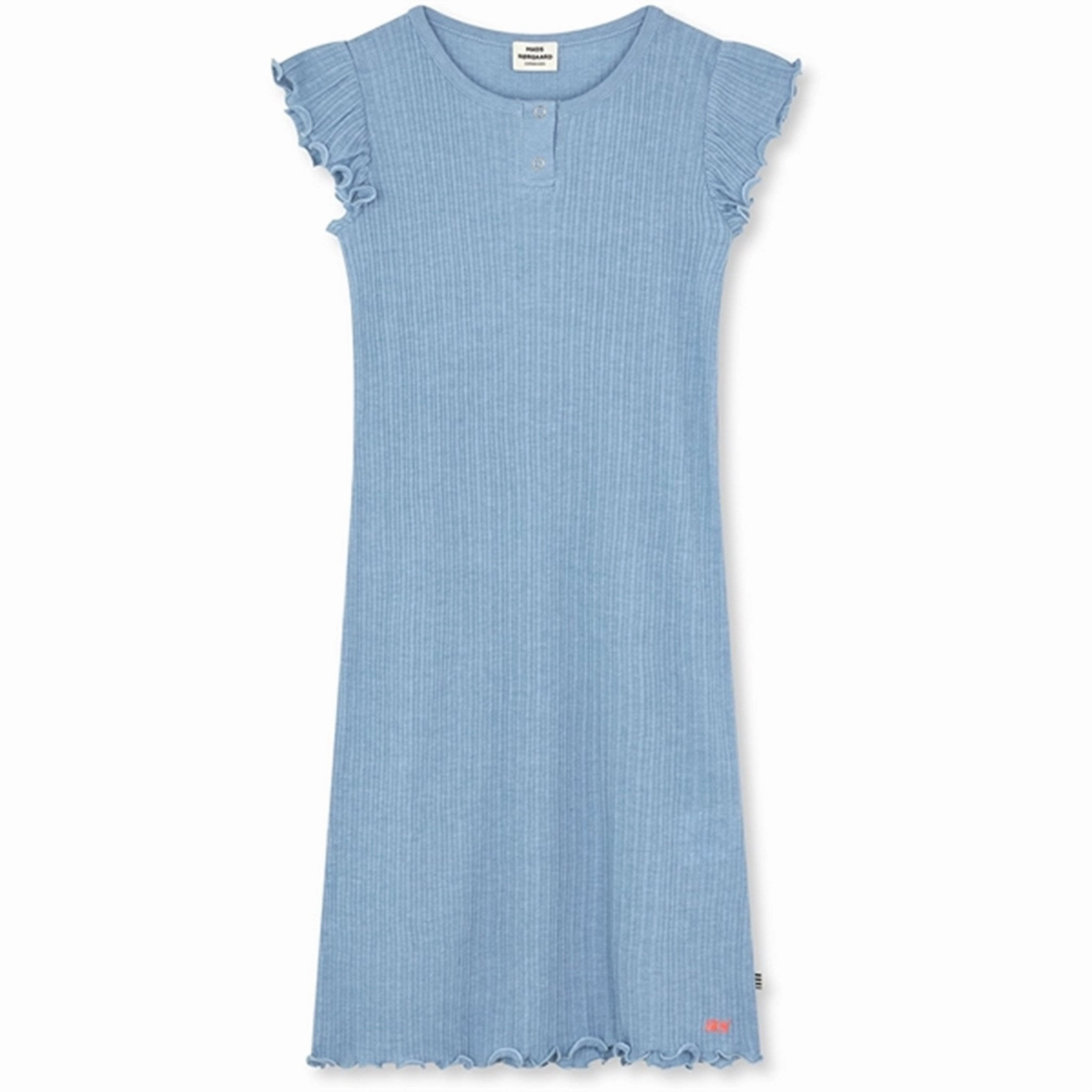 Fitted Shape Mads N?rgaard Pointella Cecilie Dress Powder Blue Melange