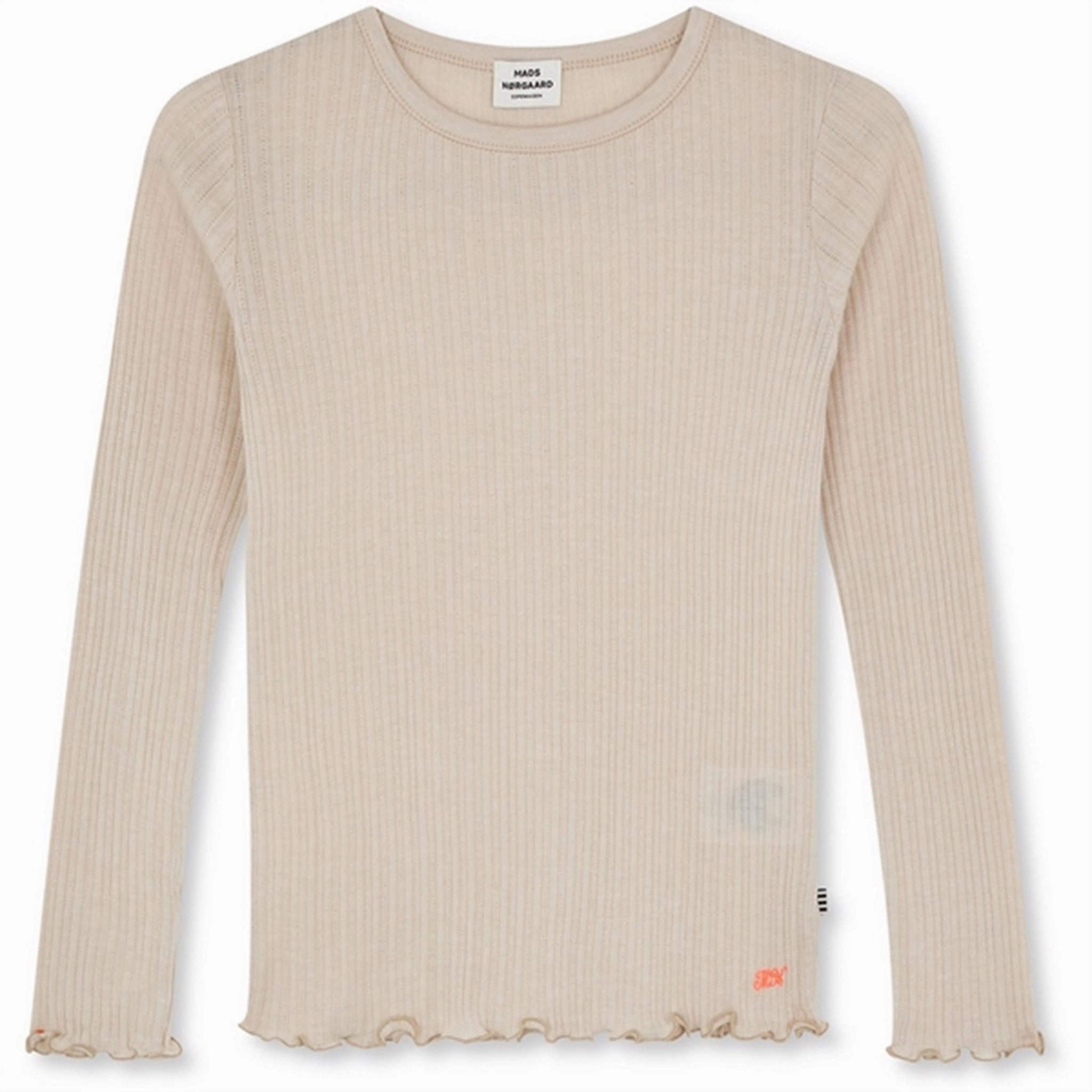 Mads N?rgaard Pointella Trudy Blouse Oatmeal Melange Minimalist Design Non Iron Fabric