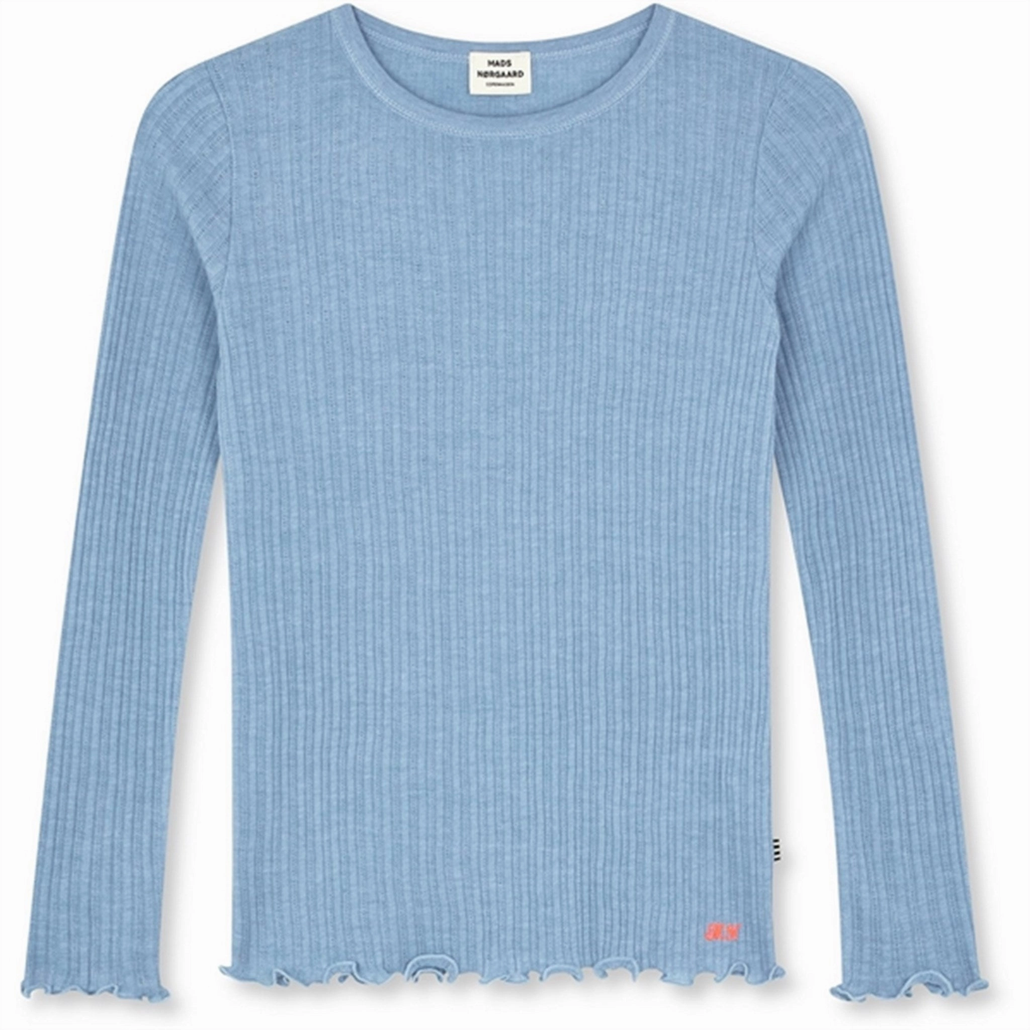 Contemporary Look Embellished Neckline Mads N?rgaard Pointella Trudy Blouse Powder Blue Melange