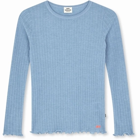 Cool Comfort natural fiber Mads N?rgaard Pointella Trudy Blouse Powder Blue Melange