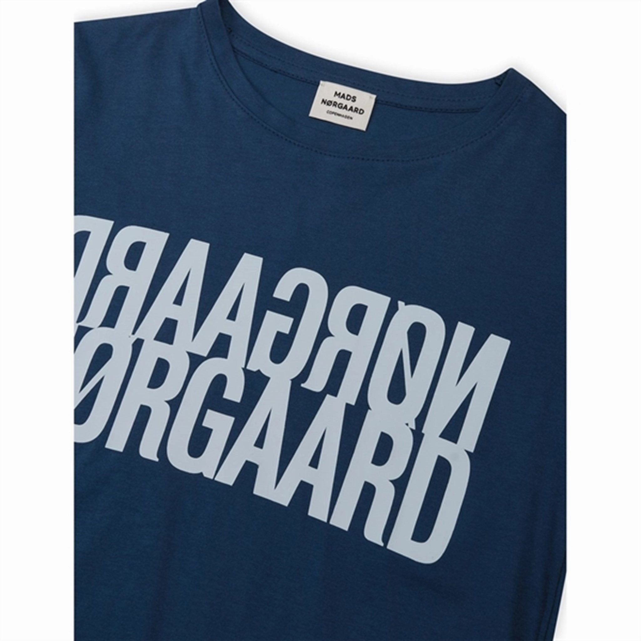 Mads N?rgaard Single Organic Tuvina T-Shirt Estate Blue Stylish Layering Abrasion Resistant Fabric