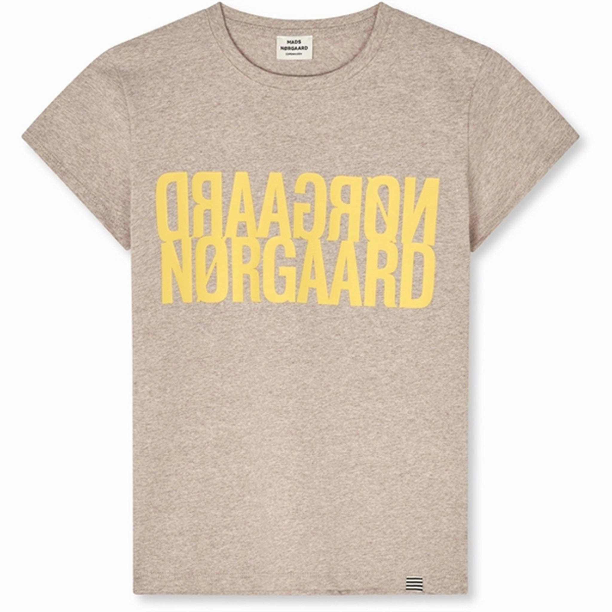 Mads N?rgaard Single Organic Tuvina T-Shirt Oatmeal Melange Soft and Stylish