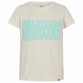 Mads N?rgaard Single Organic Tuvina T-Shirt Vanilla Ice Drop Shoulder Design