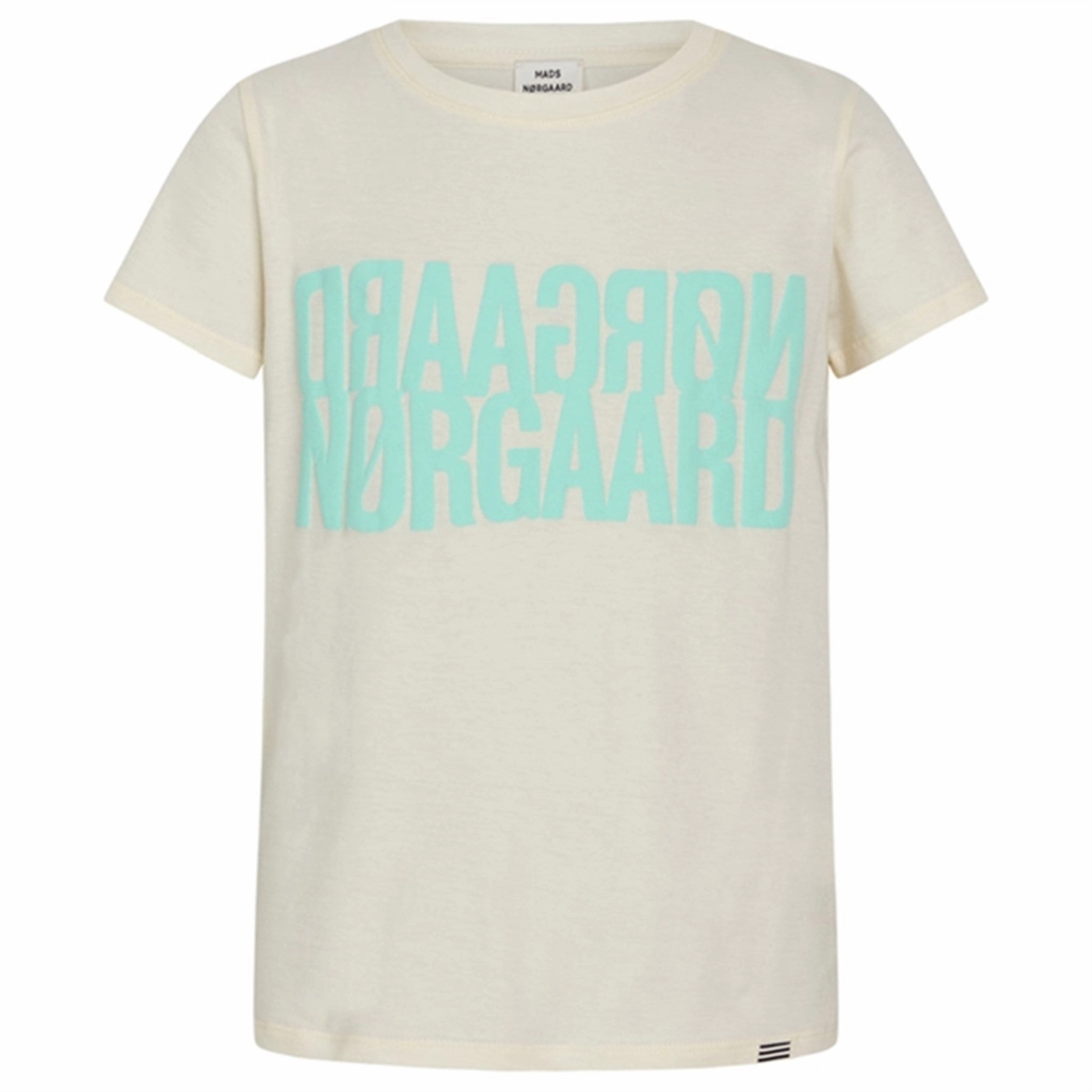 Mads N?rgaard Single Organic Tuvina T-Shirt Vanilla Ice Drop Shoulder Design