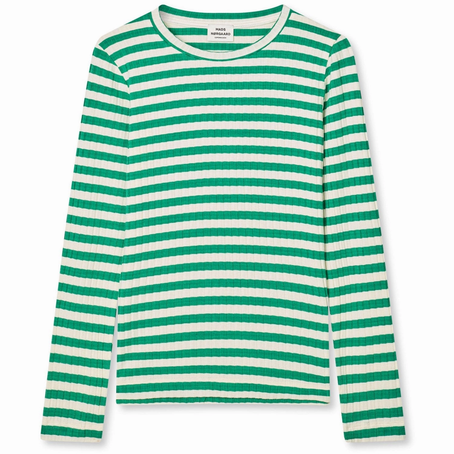 Stretch Material Mads N?rgaard Vanilla Ice/Verdant Green 5X5 Classic Stripe Talika Top