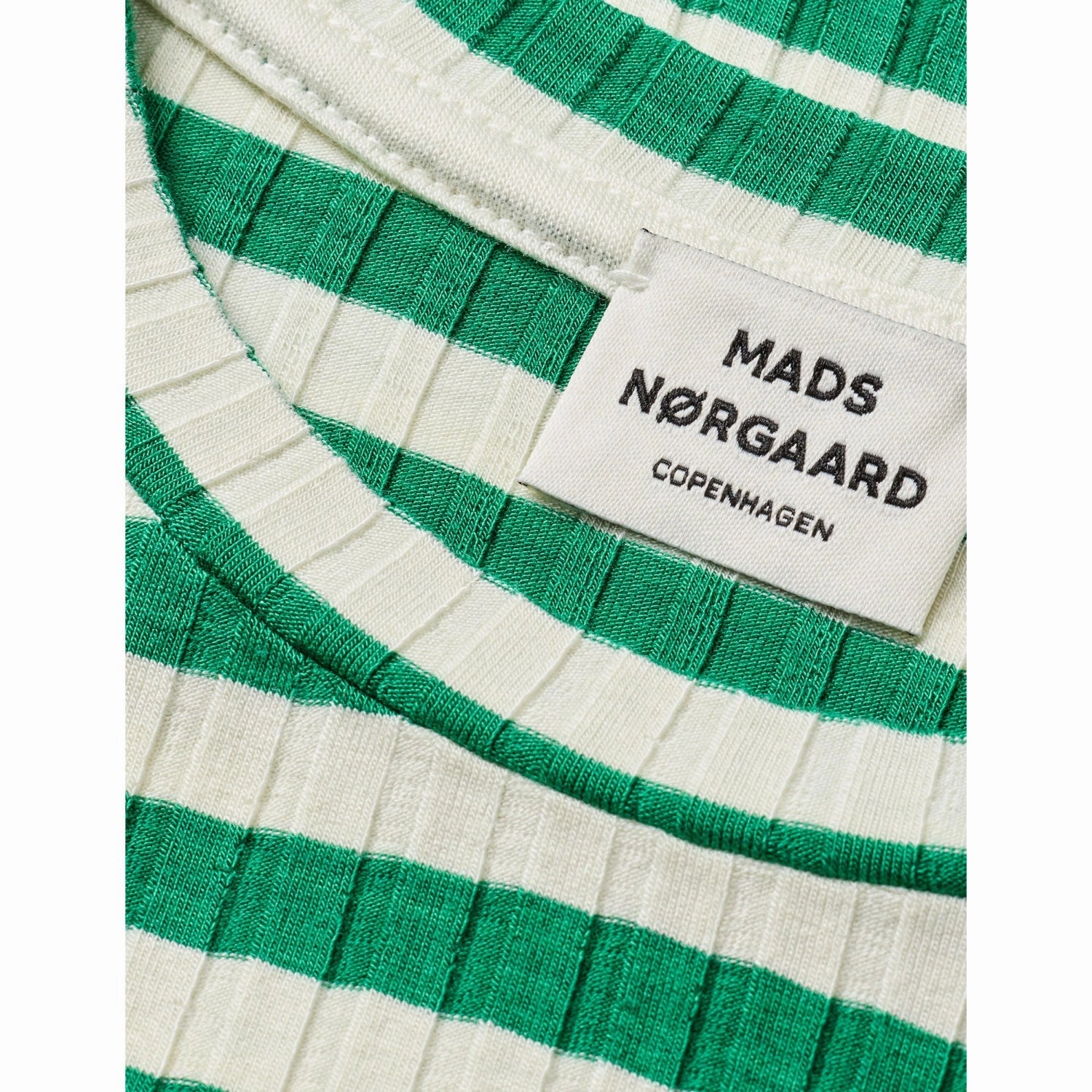 Mads N?rgaard Vanilla Ice/Verdant Green 5X5 Classic Stripe Talika Top Wardrobe Must-Have Edgy style