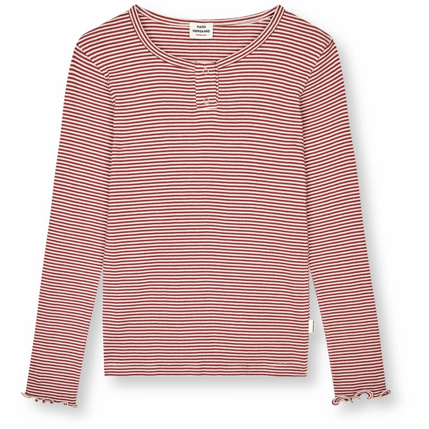 Spring Collection Seamless Sides Mads N?rgaard Winery/Vanilla Ice 2X2 Cotton Stripe Tala Tee Ls