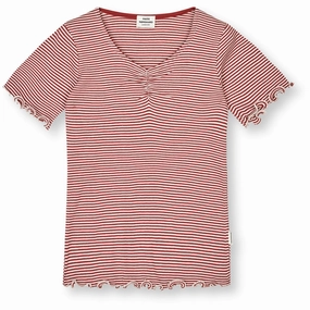 Recycled Polyester Thread Comfortable Layering Mads N?rgaard Winery/Vanilla Ice 2X2 Cotton Stripe Tiki Tee