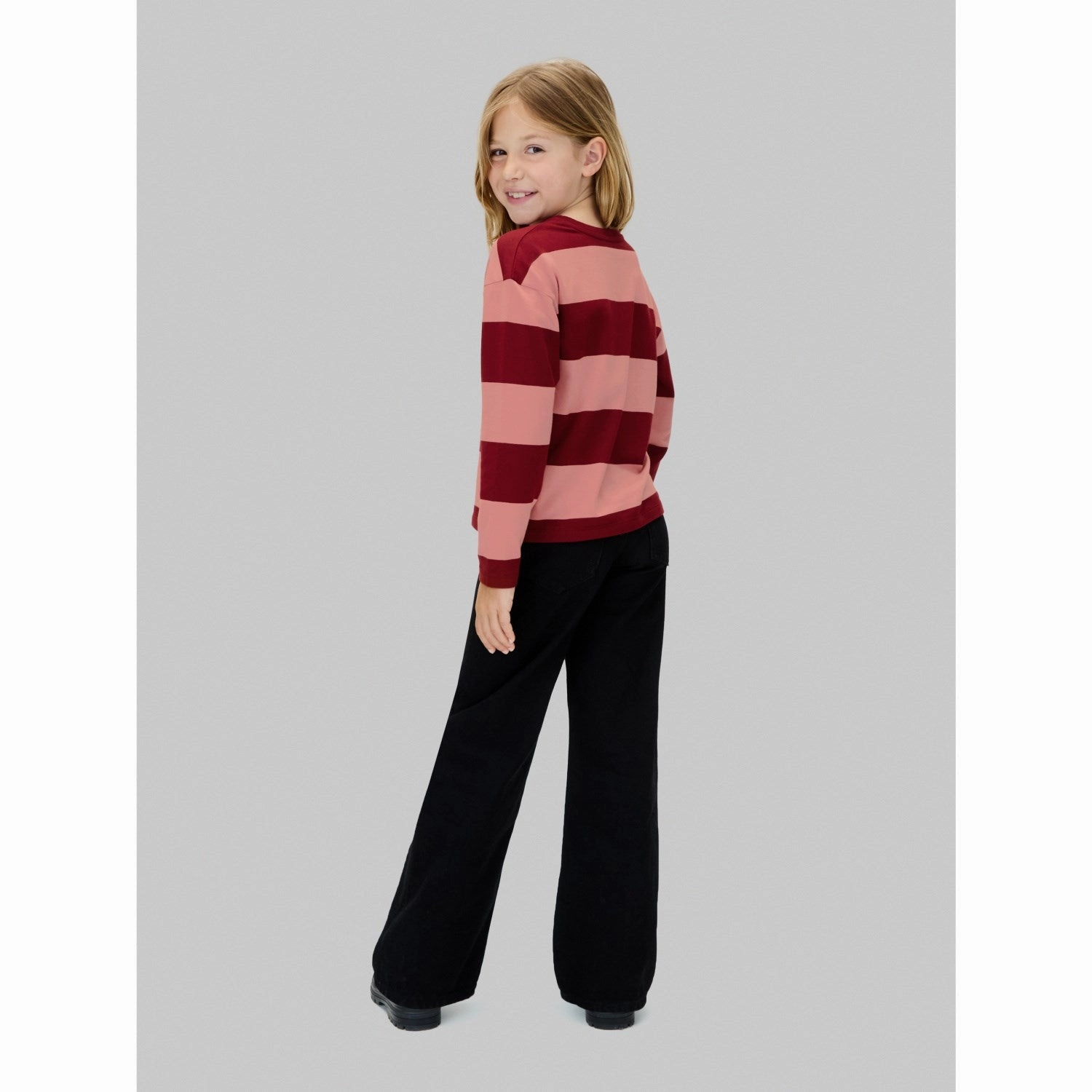 Calvin Klein Raspberry Chocolate / Apricot Cn Stripe Ls T-Shirt Friends Meetup Versatile Layering
