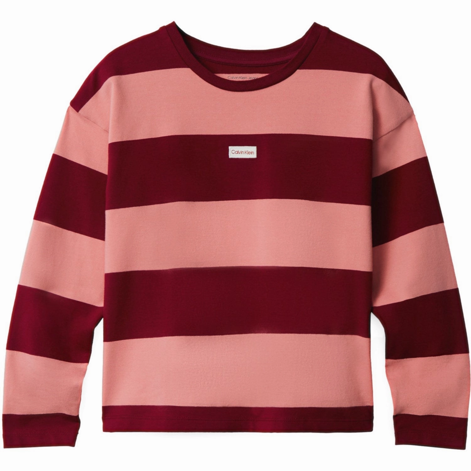 Calvin Klein Raspberry Chocolate / Apricot Cn Stripe Ls T-Shirt Corporate Event