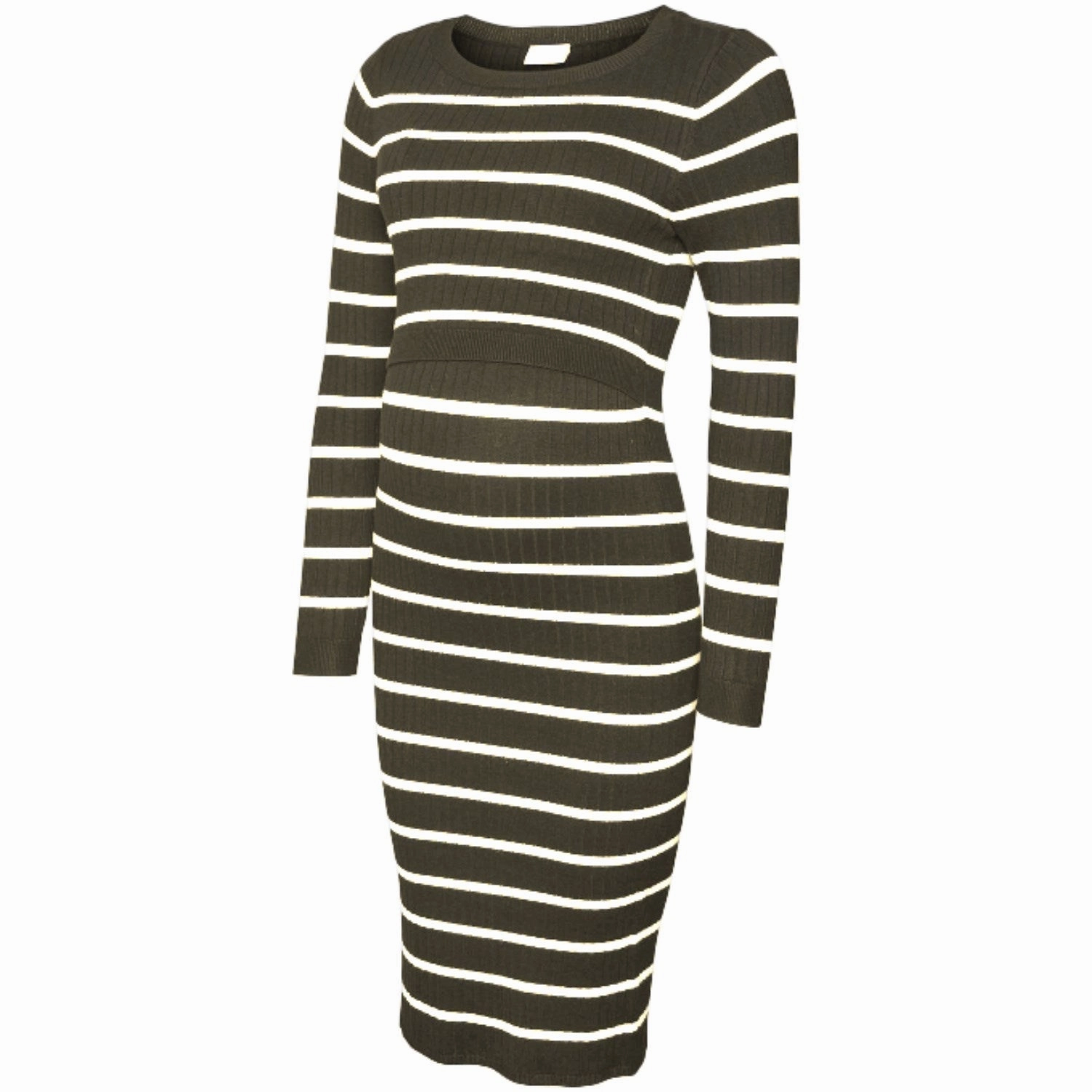 Modern and Stylish Halter-Neck Mama;licious Grape Leaf Snow White Mlnewsiv June Ls Uk Knit Dress 2F A Noos