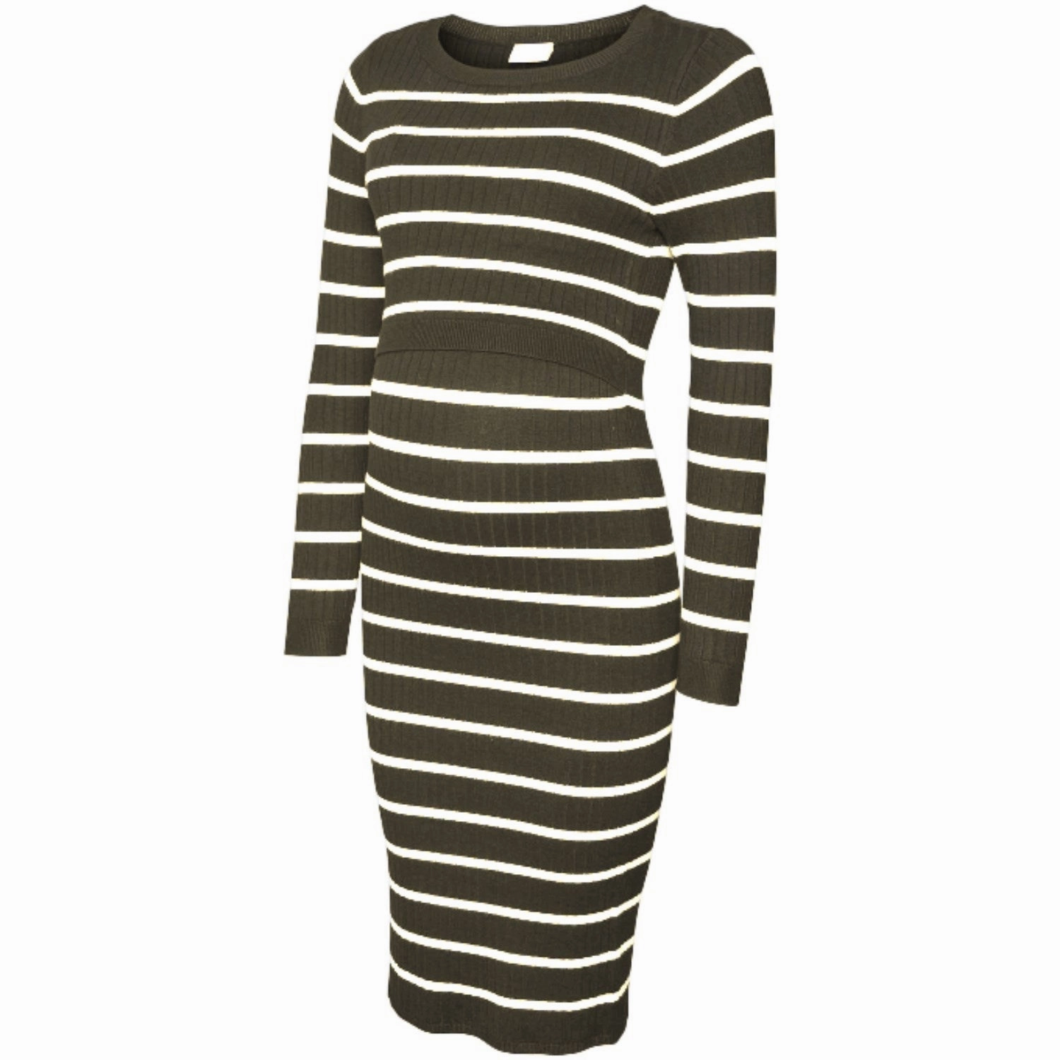 Professional Look Mama;licious Grape Leaf Snow White Mlnewsiv June Ls Uk Knit Dress 2F A Noos