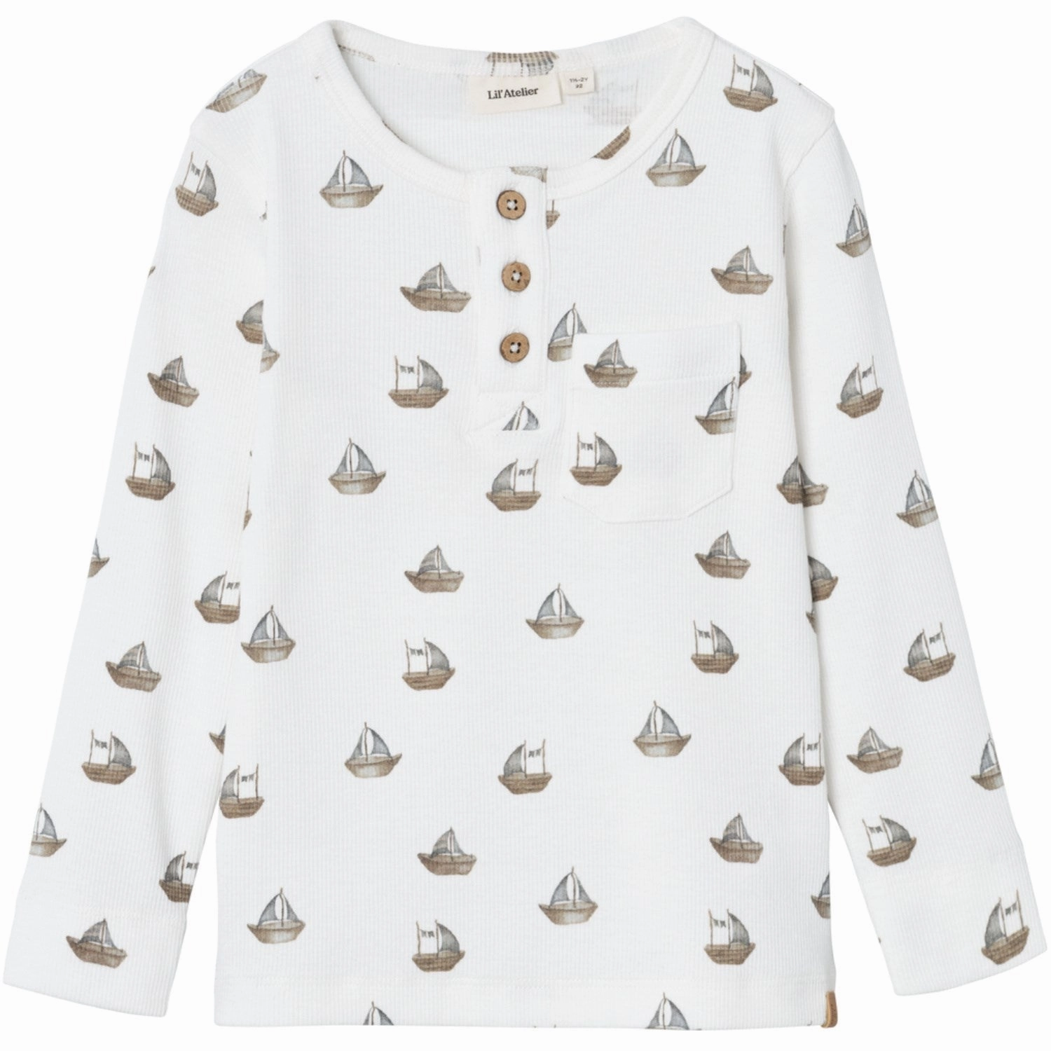 Lil'Atelier Coconut Milk Boat Gavo Slim Blouse Premium Pima Cotton Eco Friendly Dye