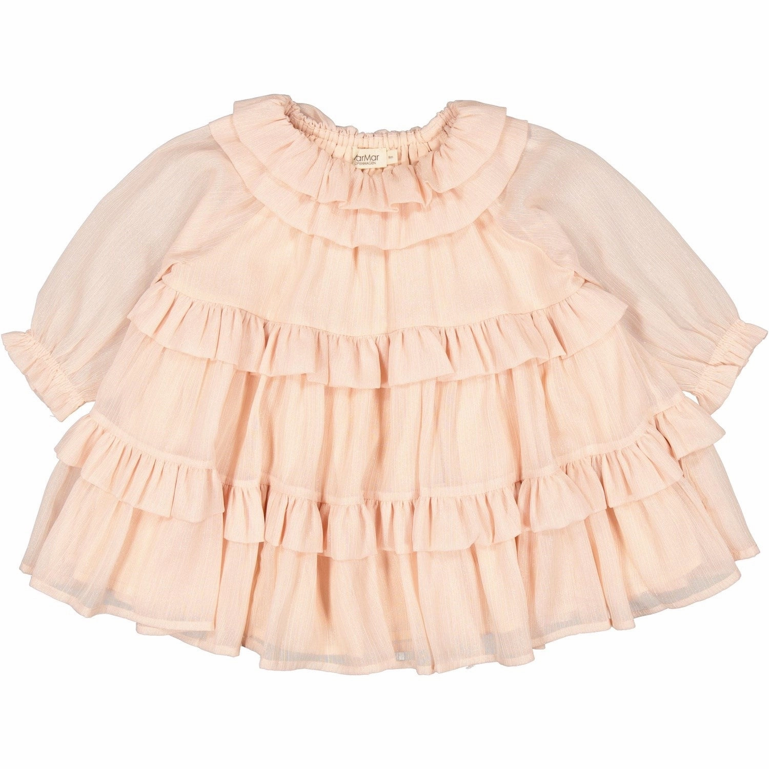 High-waisted evening piece MarMar Glitter Crepe Rose Dust Glitter Dalida Dress