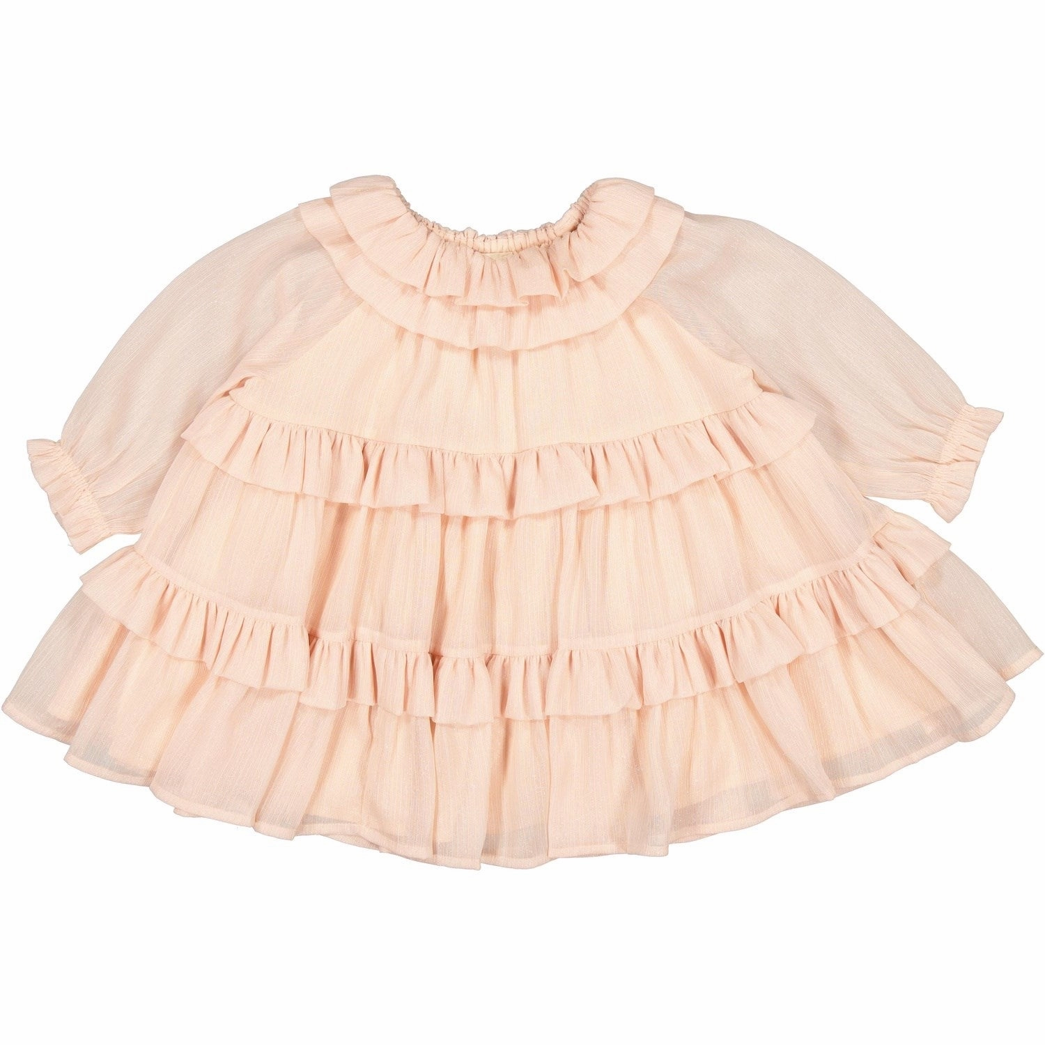 MarMar Glitter Crepe Rose Dust Glitter Dalida Dress Side Ruching Snap-Closure