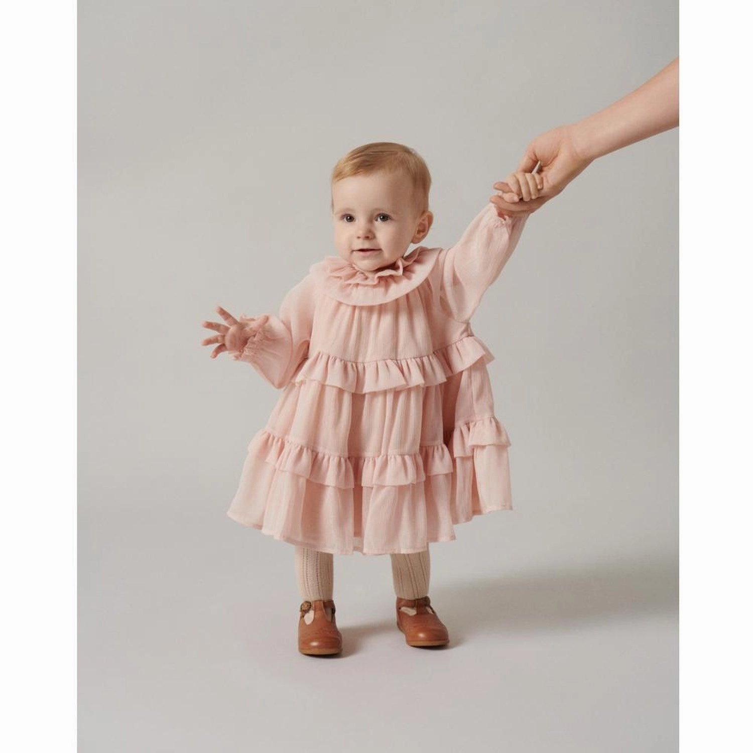 Calm Lines Casual Essential MarMar Glitter Crepe Rose Dust Glitter Dalida Dress