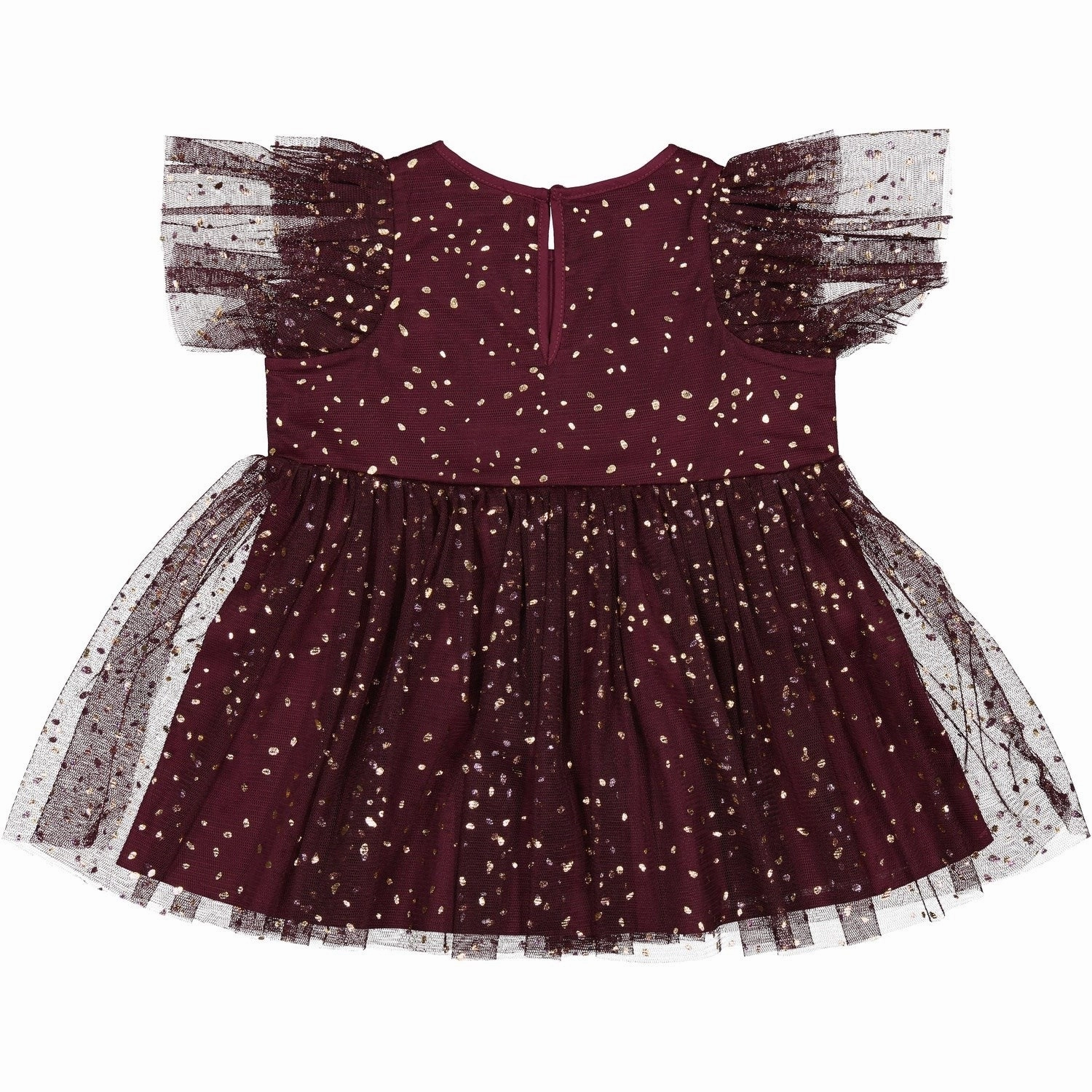 Wrinkle-Free-Finish Balanced Form MarMar Ballerina Dotty Deep Mulberry Deandra Dress