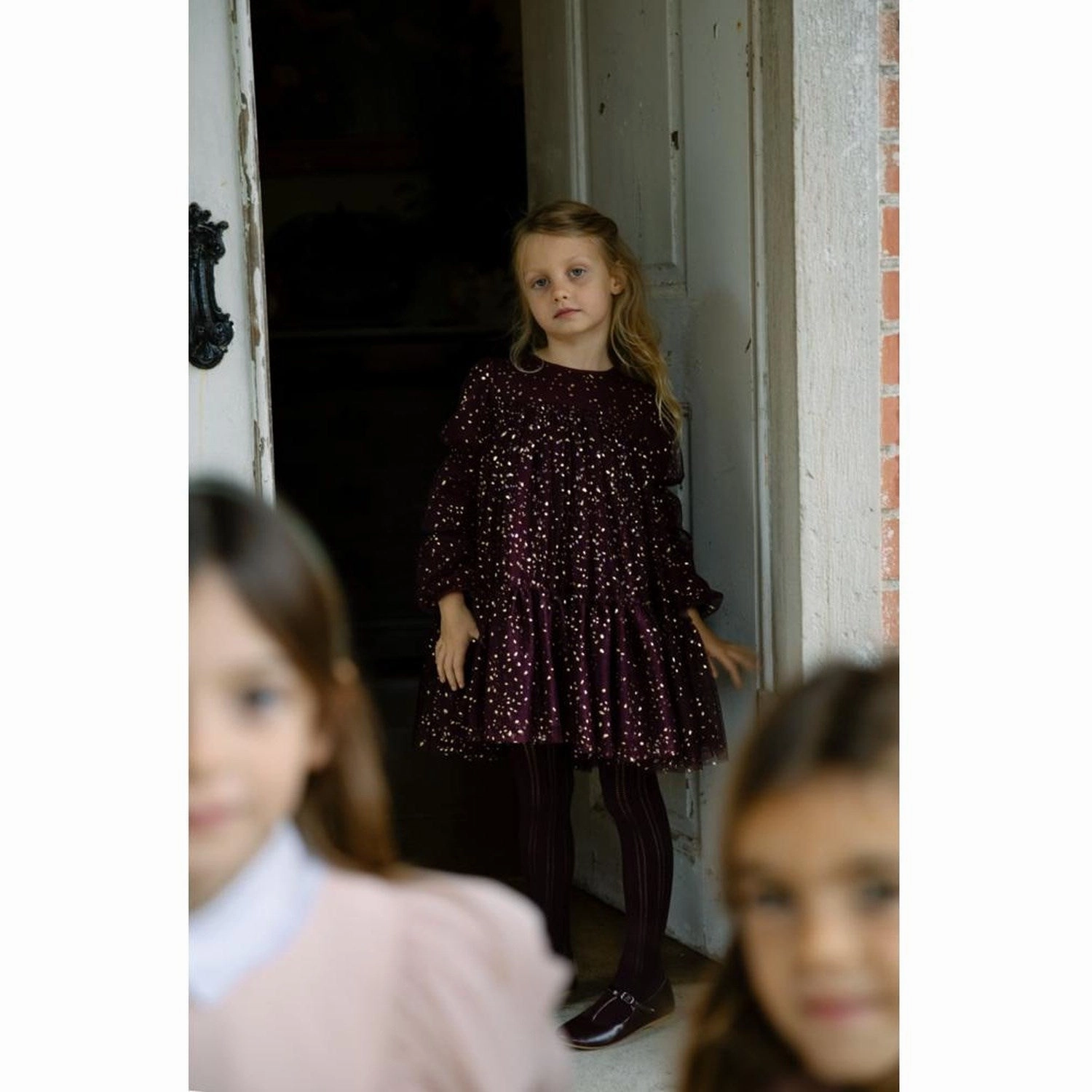 MarMar Ballerina Dotty Deep Mulberry Dionne Dress Soft Detail Fashionable Comfort Wear