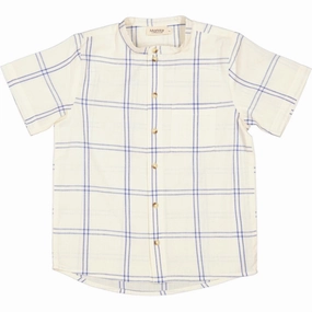 Office Style Pastel Shade MarMar Blue Check Theodor SS Shirt