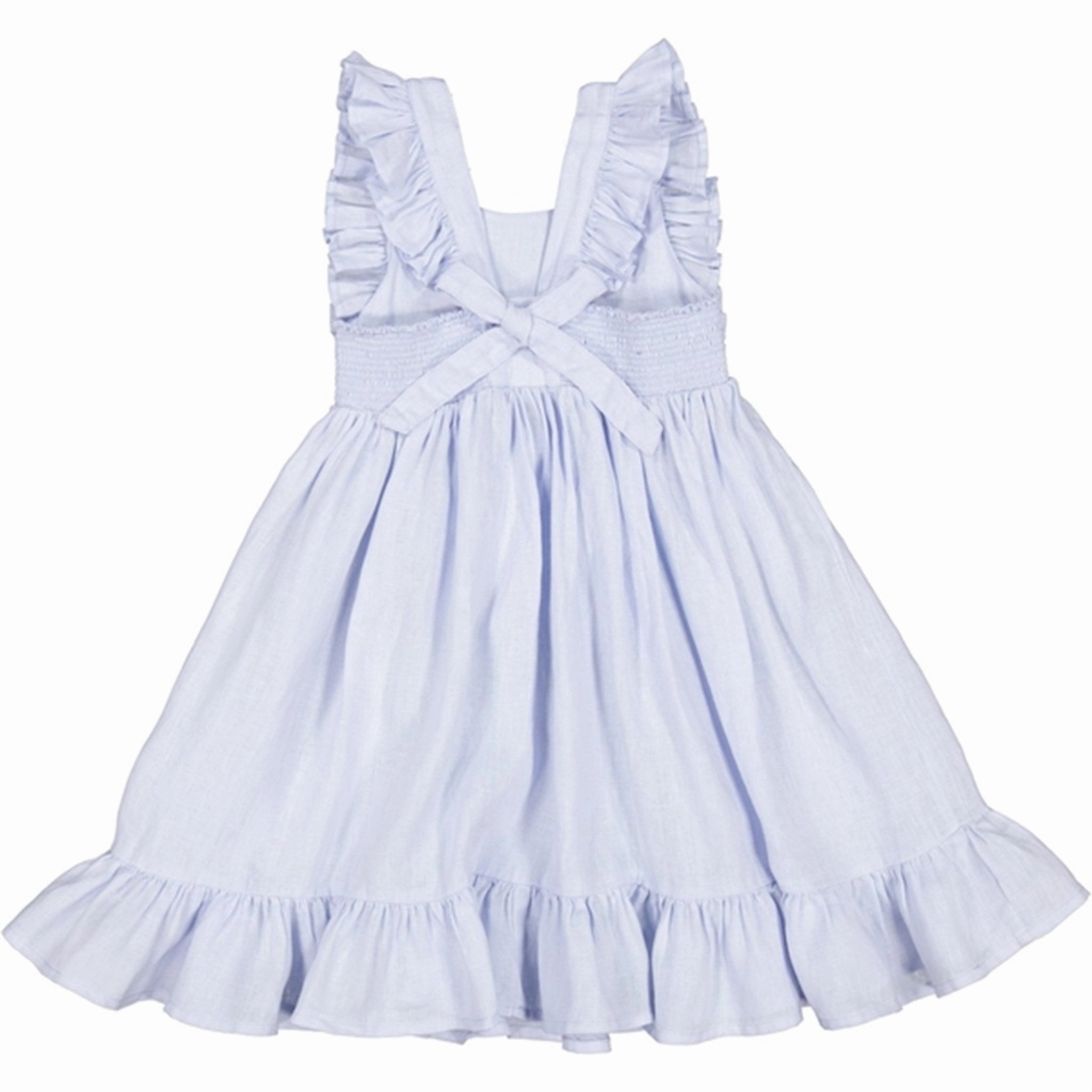 MarMar Blue Mist Danita Frill Dress Scalloped-Edge Elegant Ease
