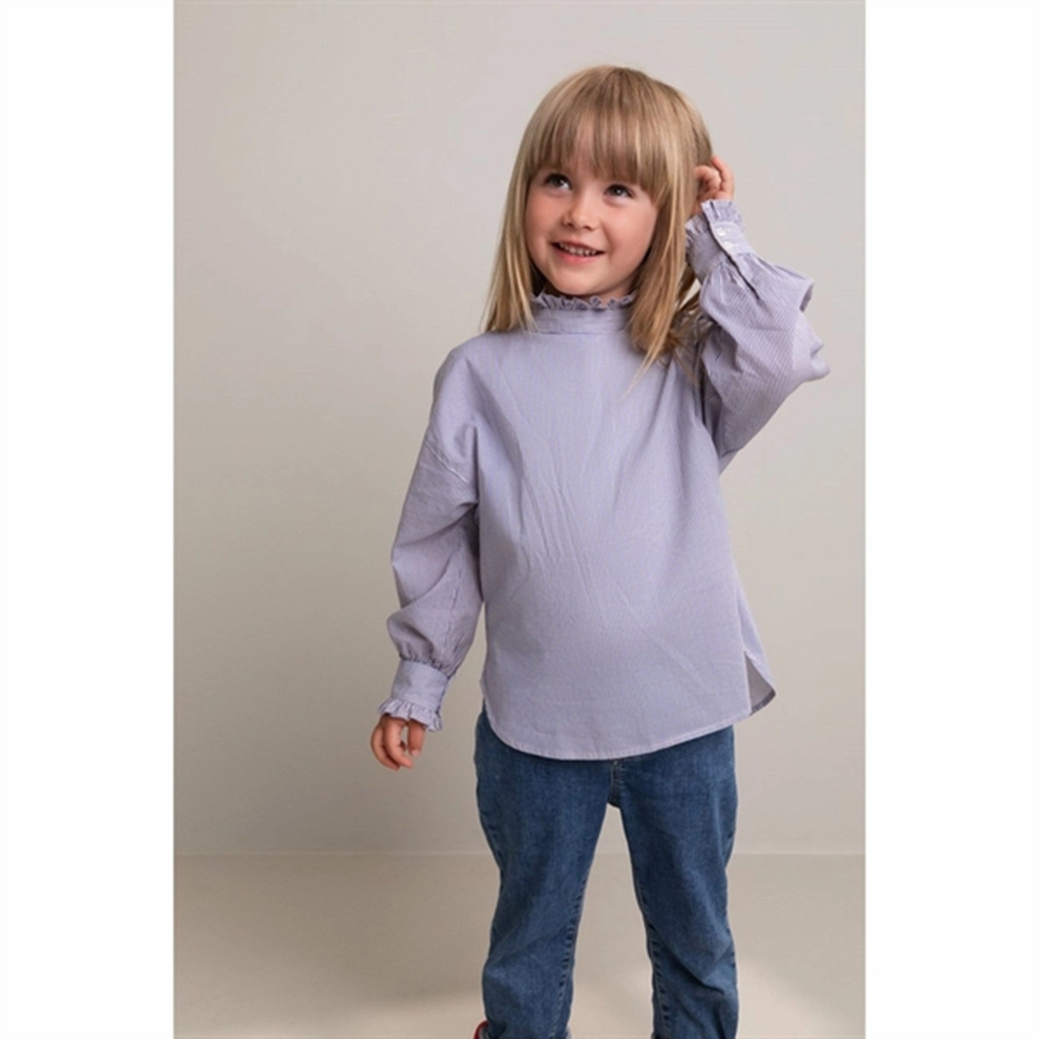 MarMar Bolich Blue Stripe Tyra Shirt Seasonal Wardrobe Tagless label