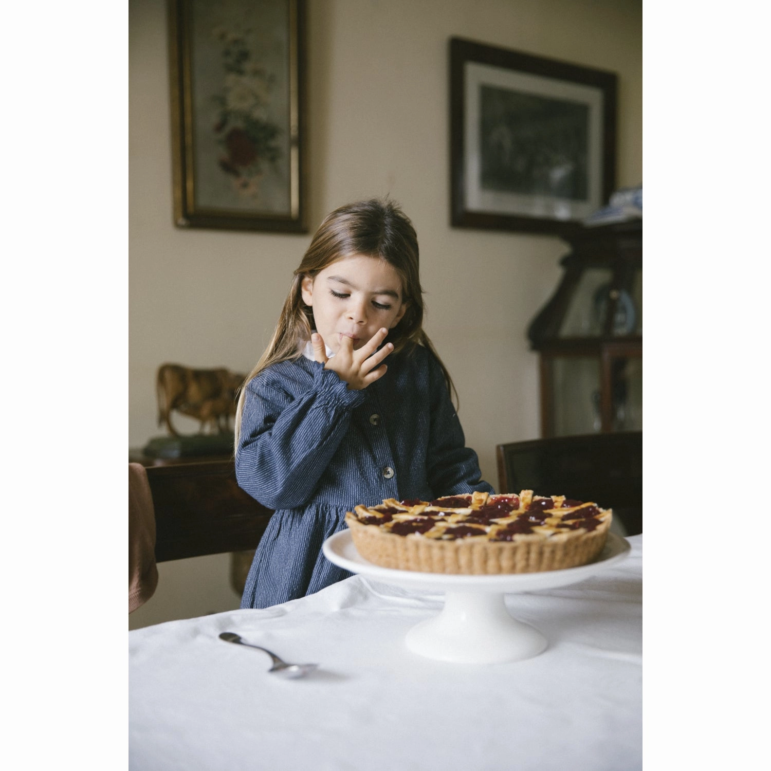 Contemporary Layer MarMar Chambray Blue Dagmara Scallop Dress