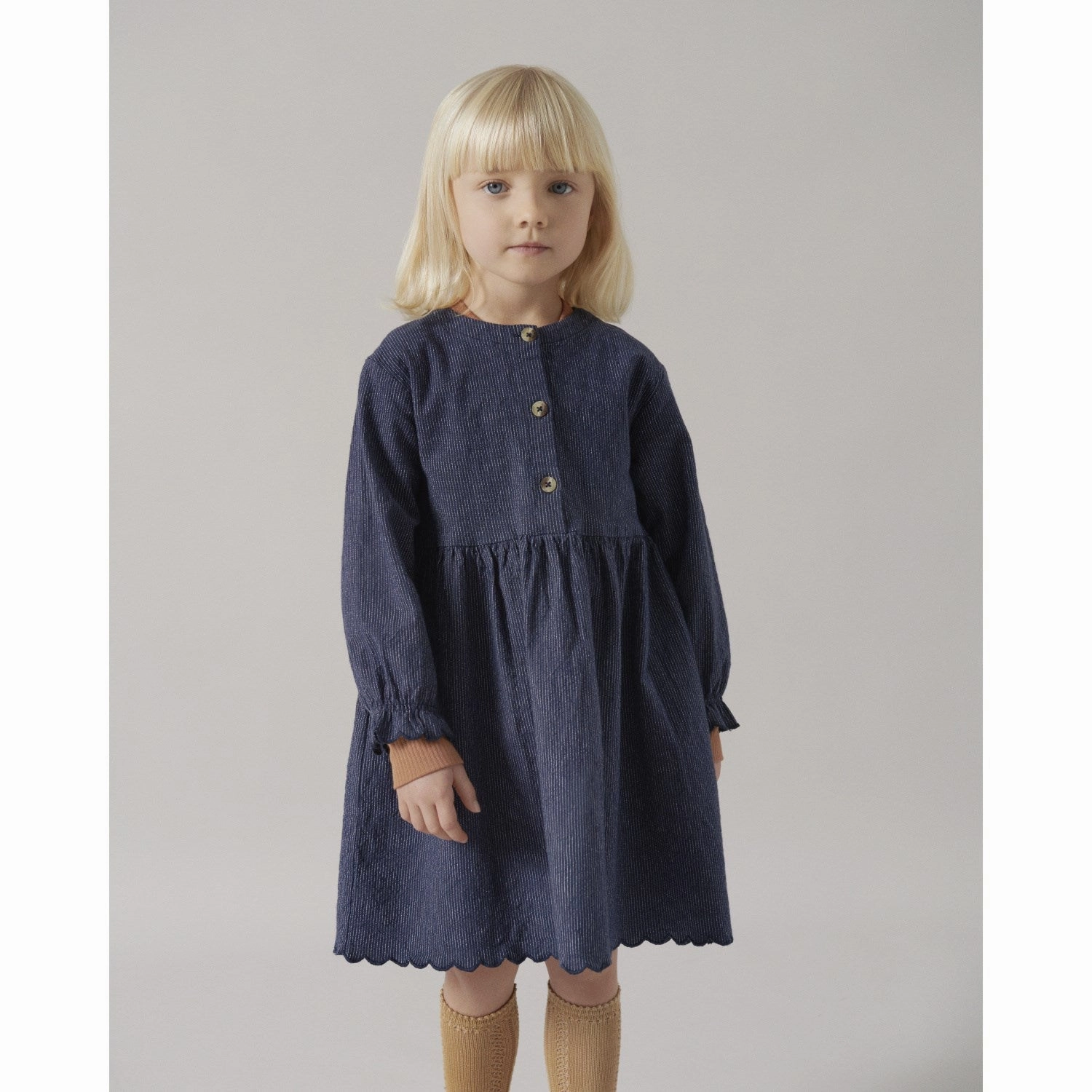 MarMar Chambray Blue Dagmara Scallop Dress Bloom Soft Layered Style