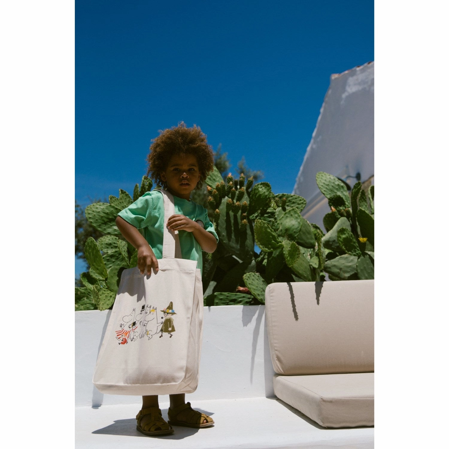 MarMar Cotton Jersey Moomin Patch Tad T-Shirt Street Style Snag Resistant Surface