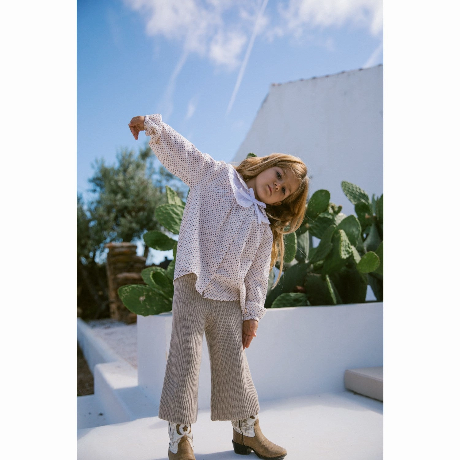 Smooth Texture MarMar Cotton Seersucker Vito Takari Frill Shirt