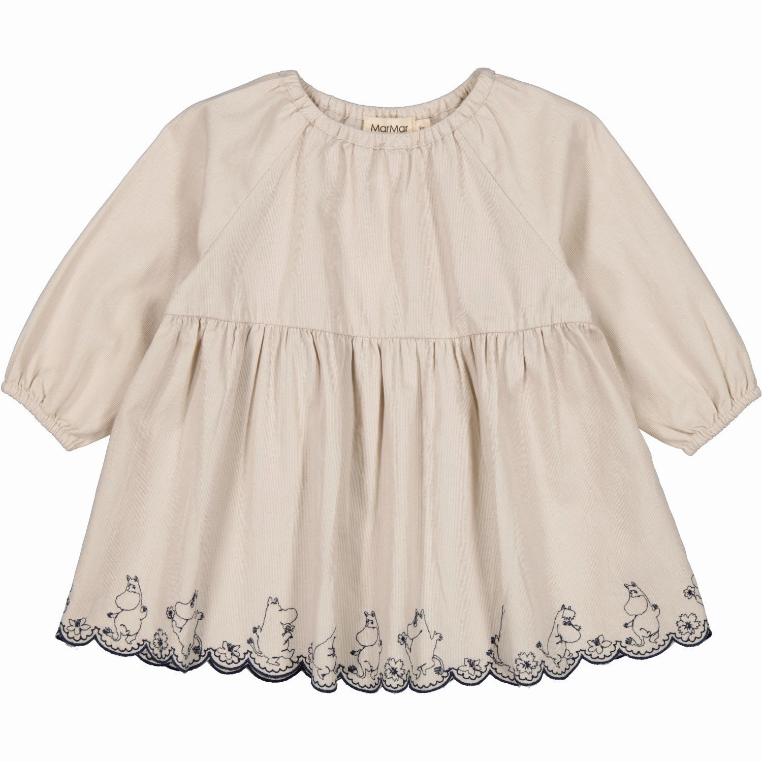 MarMar Cotton Texture Dancing Moomins Dawson B Dress AntiFrayEdging