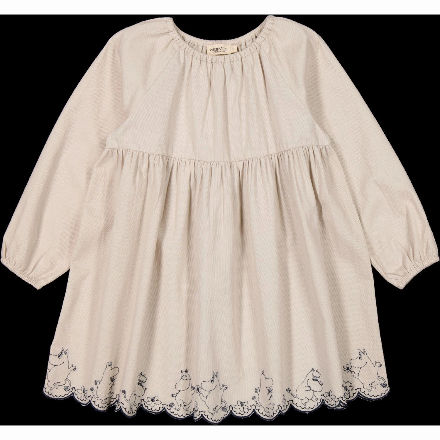 MarMar Cotton Texture Dancing Moomins Dawson Dress Contrast-Panel