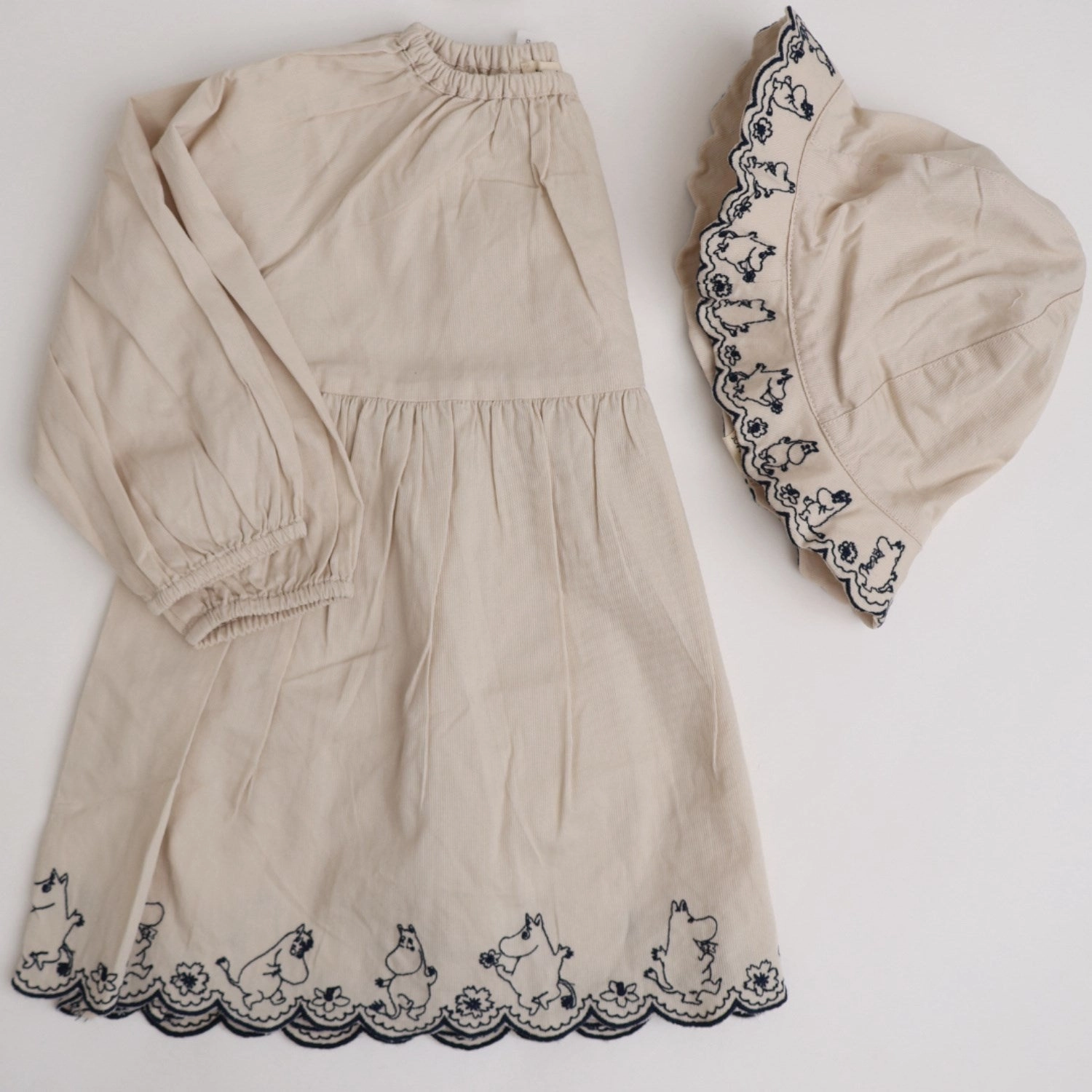 Work Friendly Calm Silhouette MarMar Cotton Texture Dancing Moomins Dawson Dress