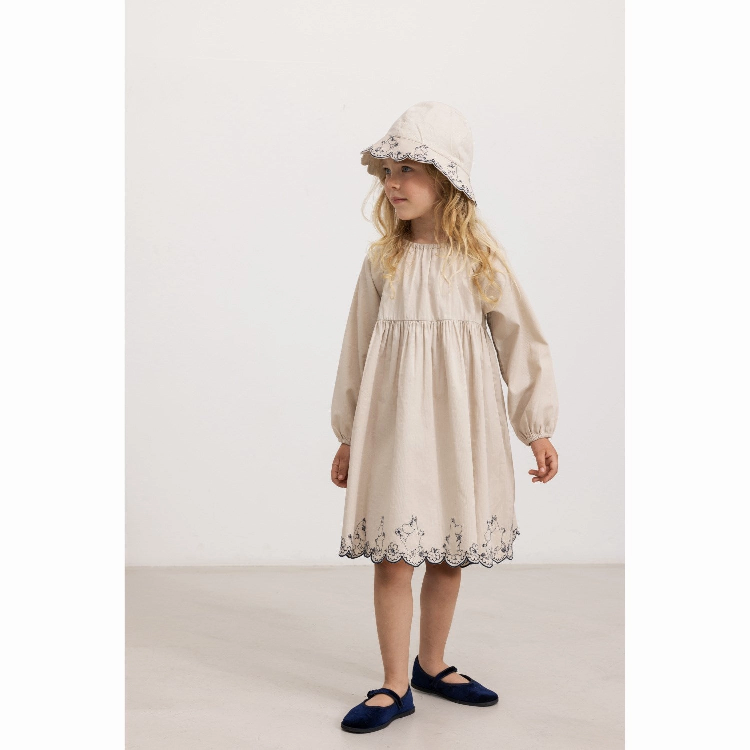 MarMar Cotton Texture Dancing Moomins Dawson Dress Light Soft All Timewear