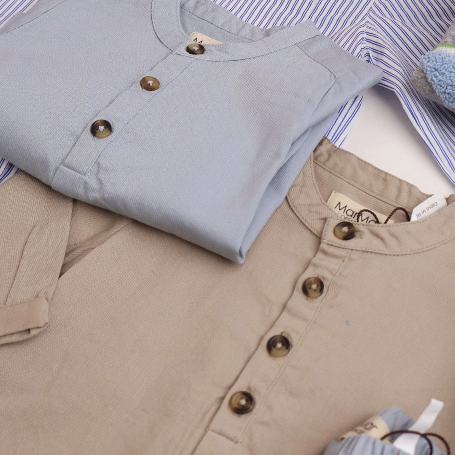 MarMar Cotton Texture Summer Sky Torben Shirt Anti Static Finish