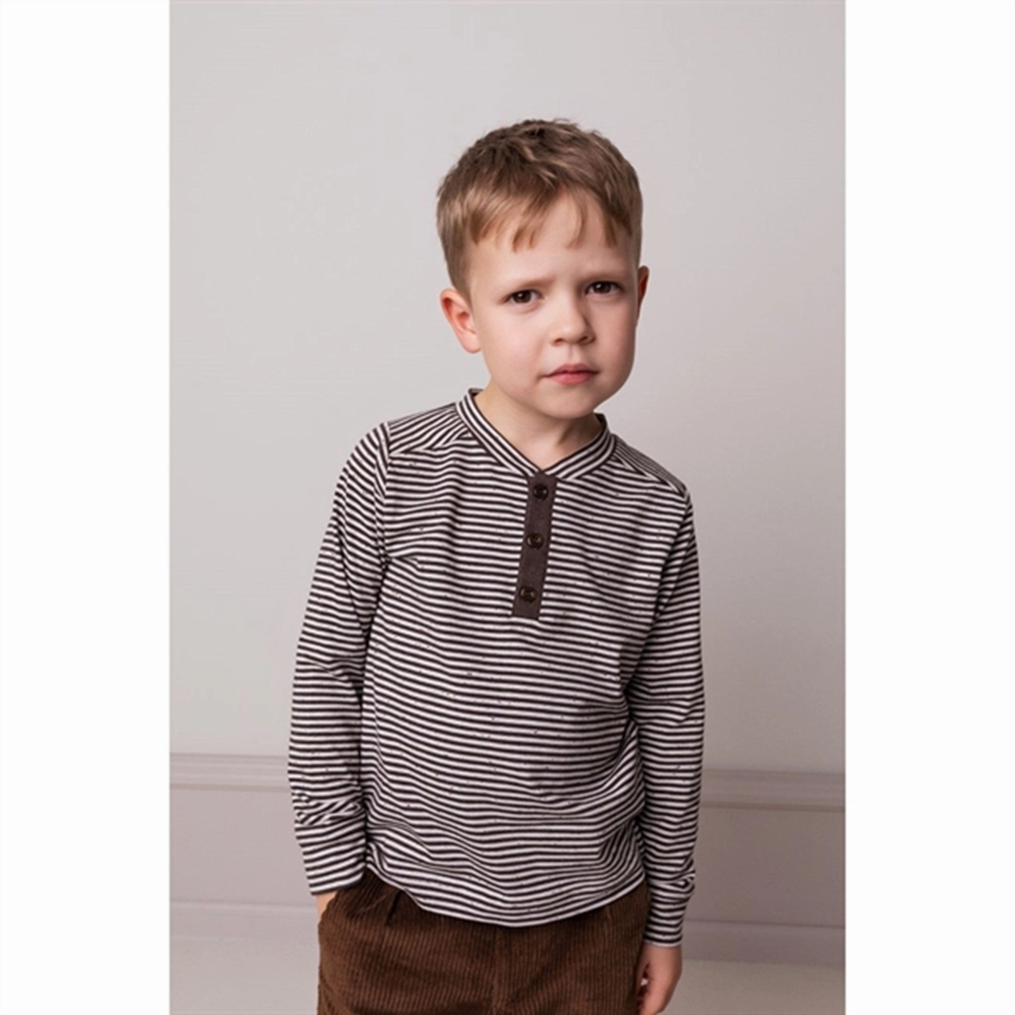 Roll-Up Sleeve MarMar Deep Choco Stripe Tavus Blouse